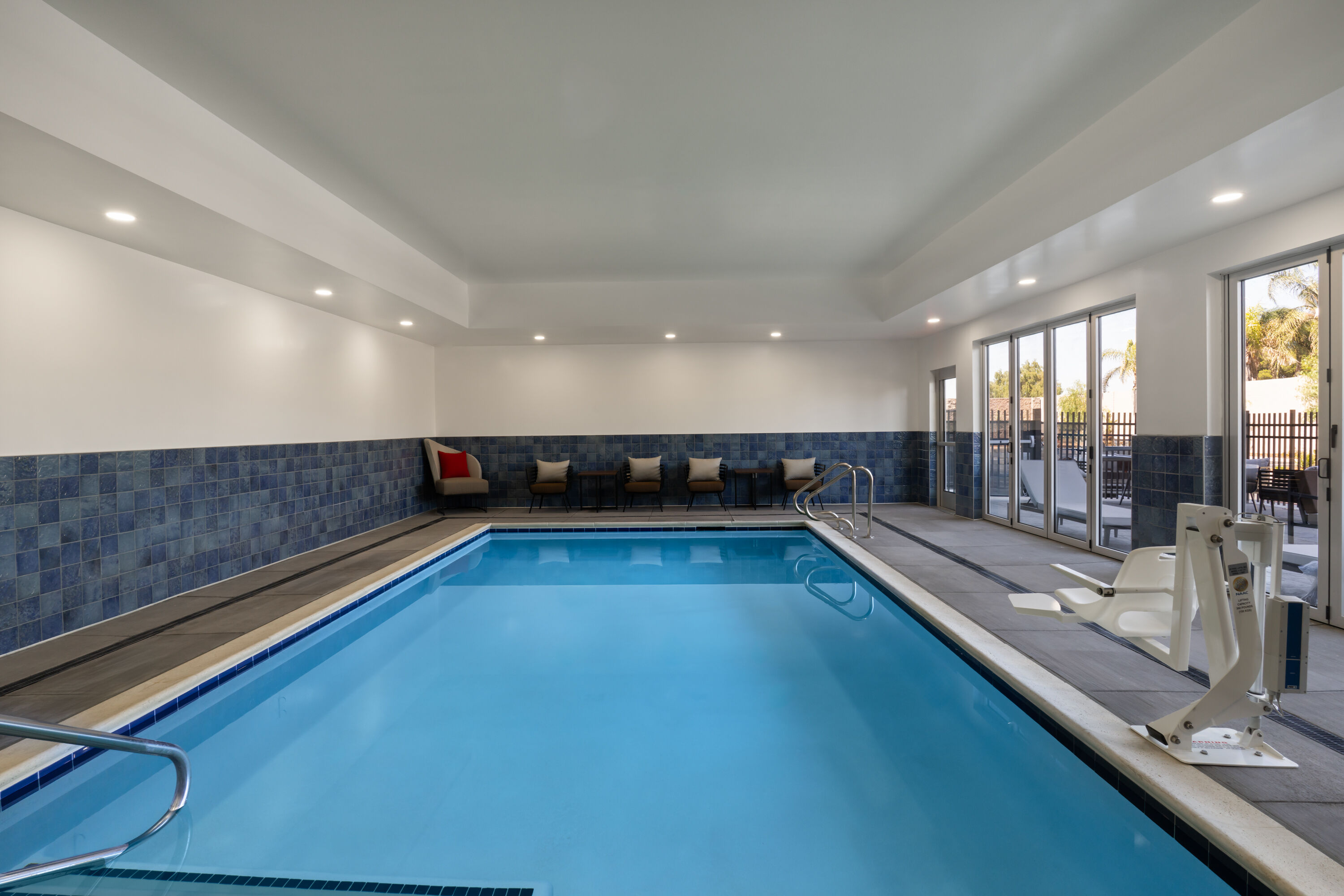Indoor pool at the La Quinta Inn & Suites by Wyndham Tracy in Tracy, California