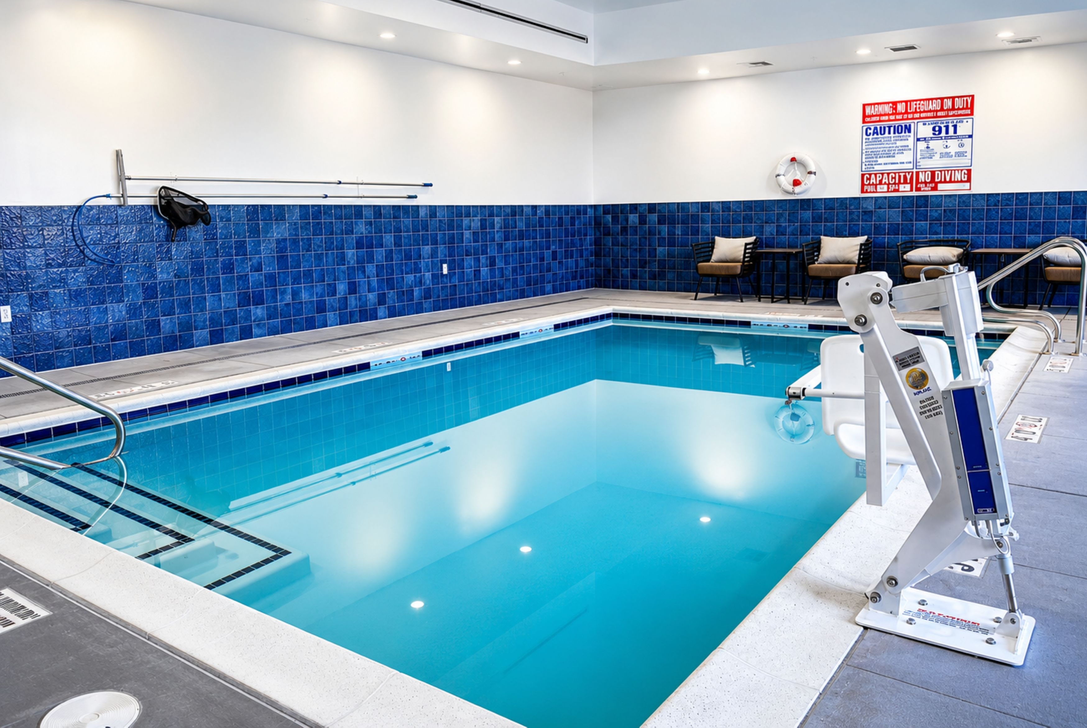 Indoor pool at the La Quinta Inn & Suites by Wyndham Tracy in Tracy, California