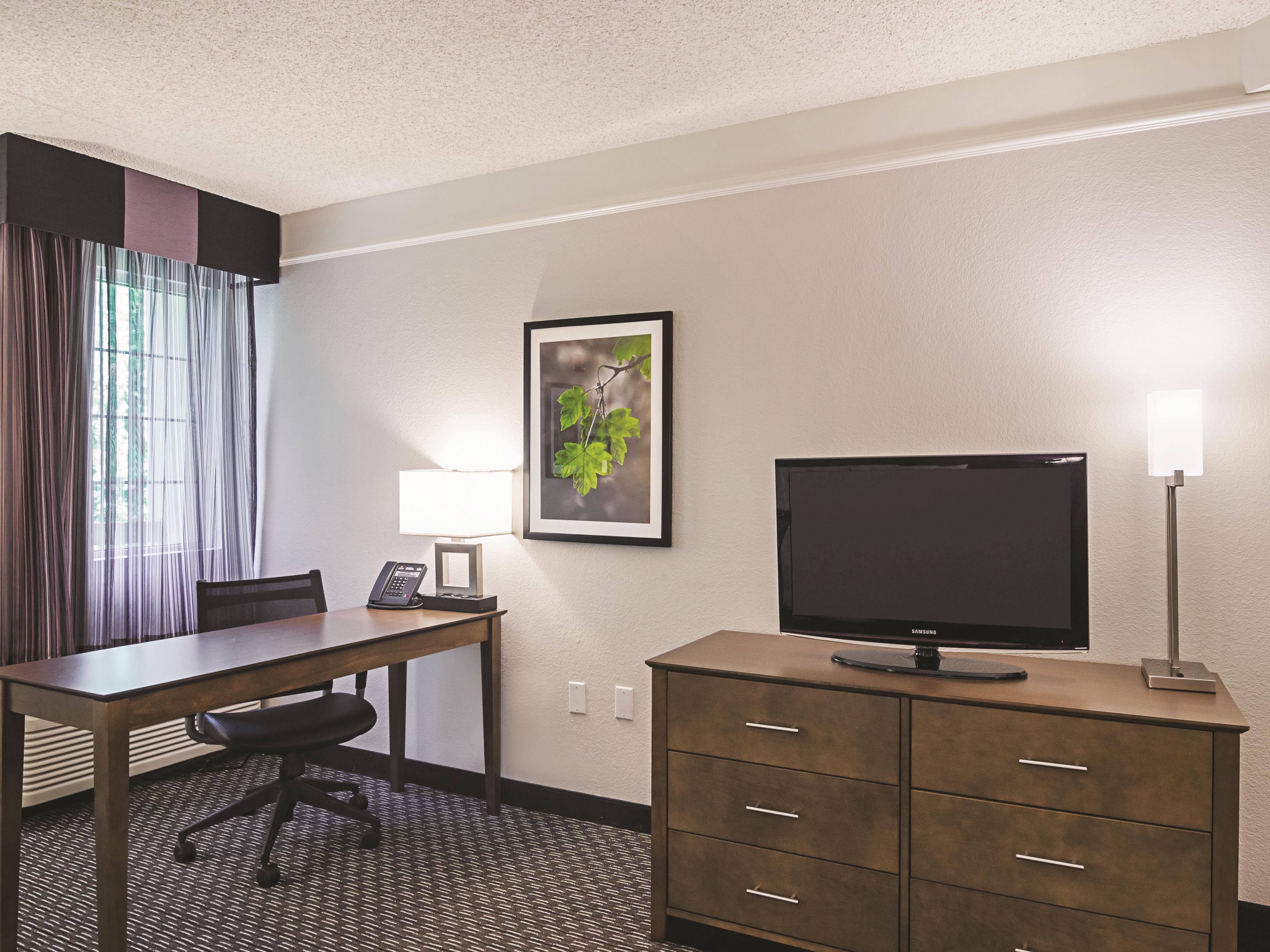 Guest room at the La Quinta Inn & Suites by Wyndham Denver Tech Center in Greenwood Village, Colorado