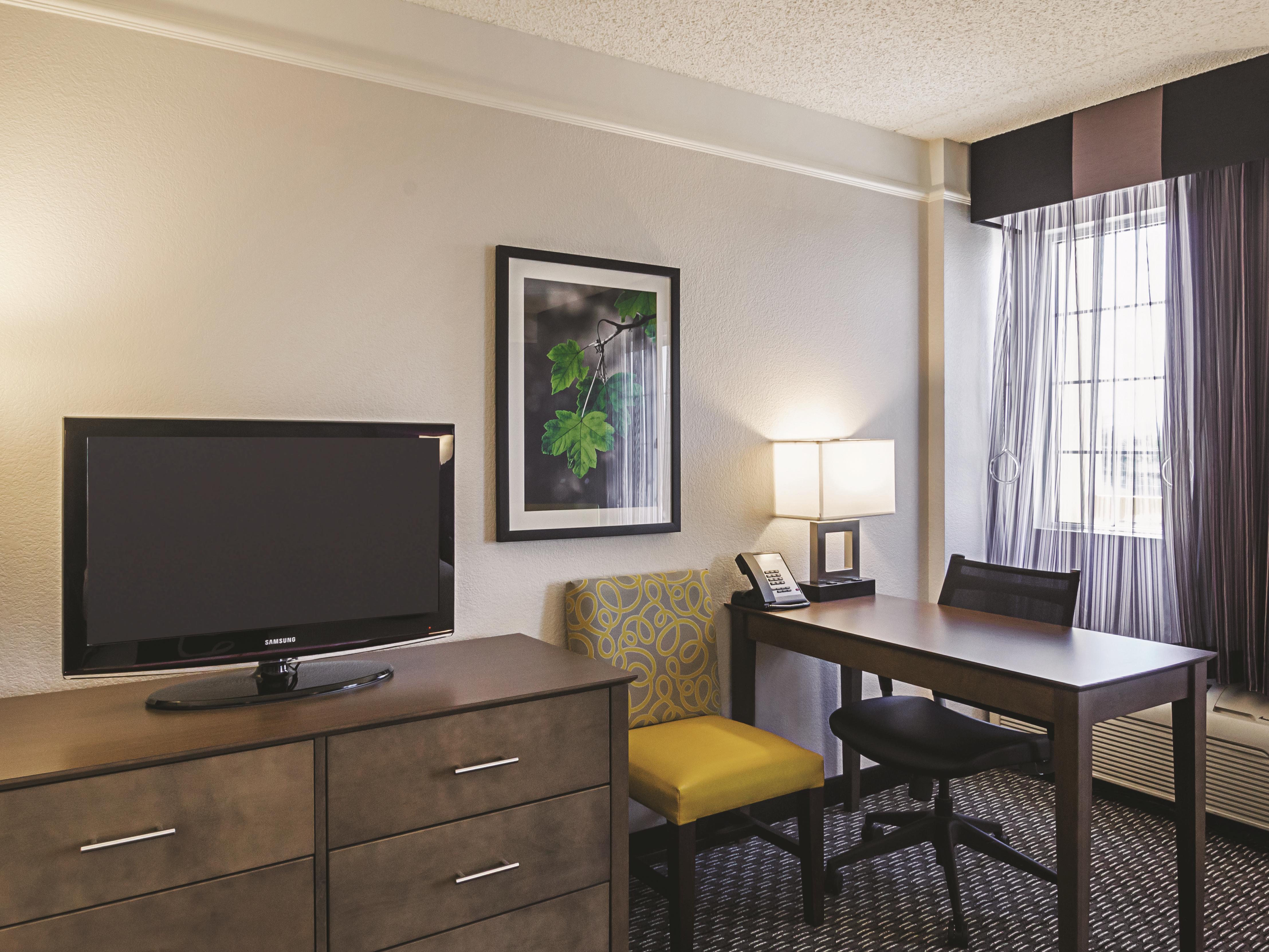 Guest room at the La Quinta Inn & Suites by Wyndham Denver Tech Center in Greenwood Village, Colorado
