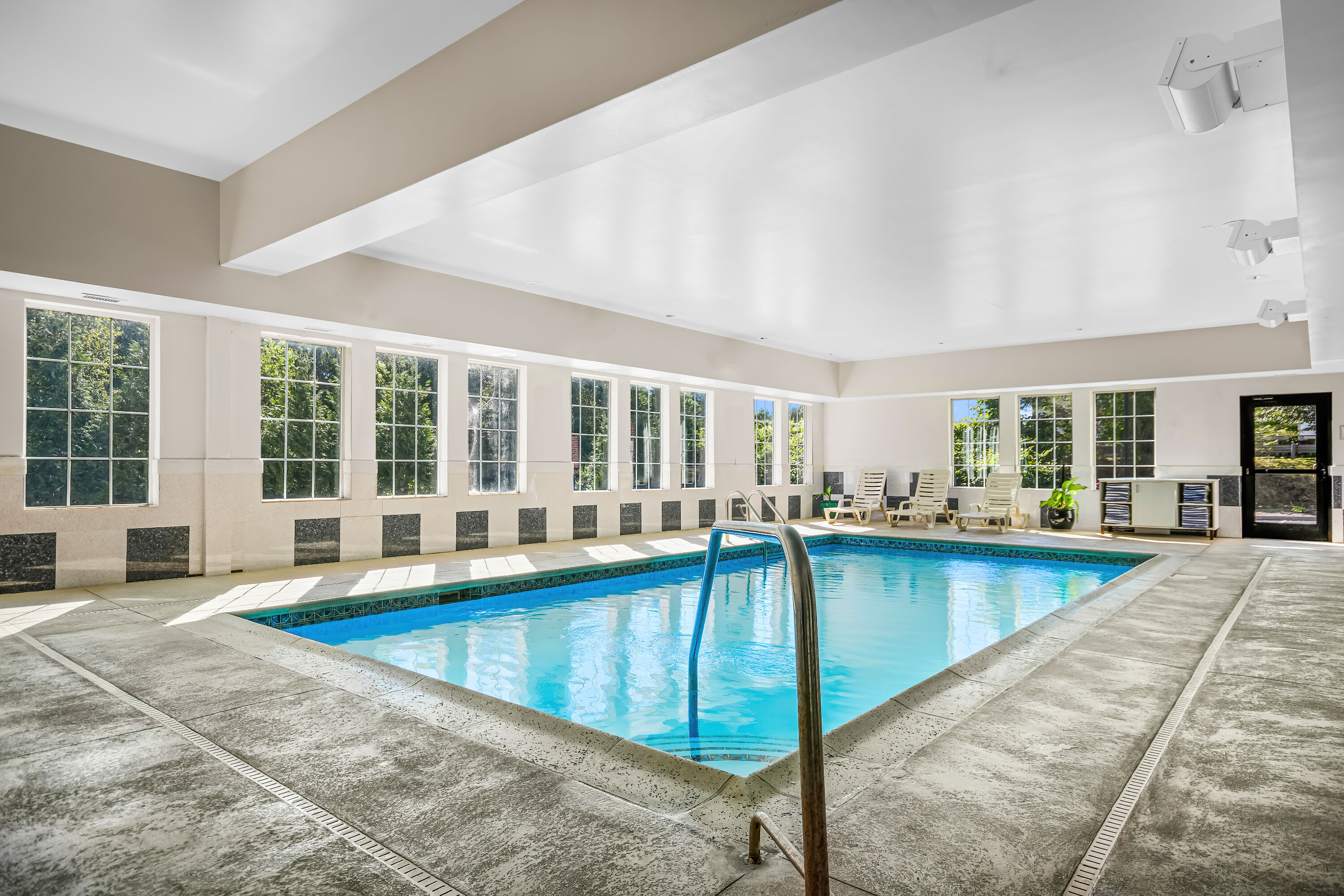Indoor pool at the La Quinta Inn & Suites by Wyndham Stonington-Mystic Area in Pawcatuck, Connecticut