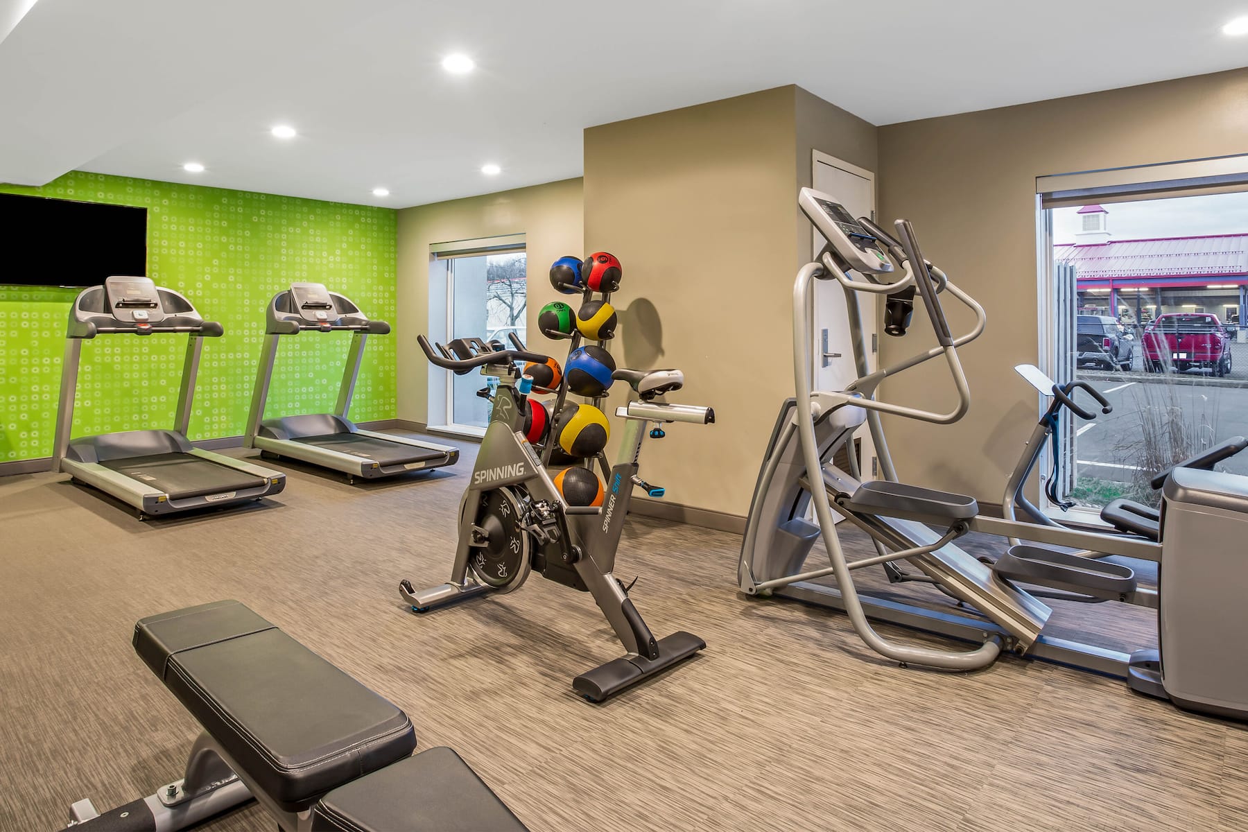 Fitness room at La Quinta Inn & Suites by Wyndham Hartford - Bradley Airport in Windsor Locks, Connecticut