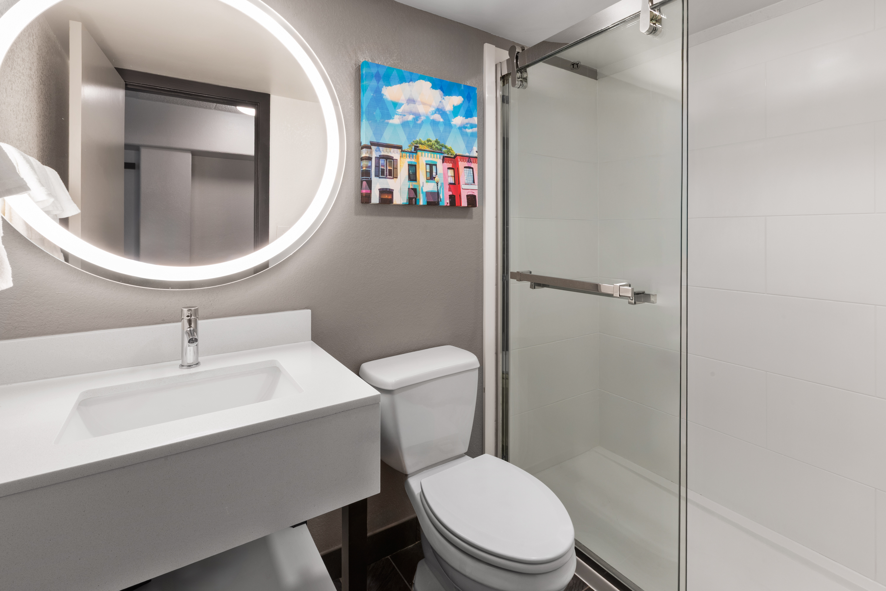 Guest room bath at the La Quinta Inn & Suites by Wyndham Washington DC-Capital/NoMA in Washington, District Of Columbia