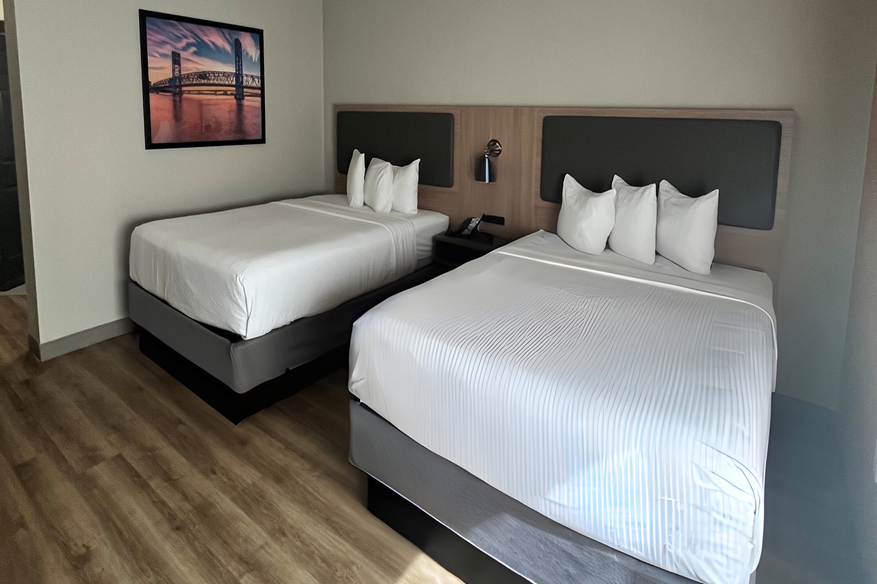 Guest room at the La Quinta Inn & Suites by Wyndham Jacksonville Butler Blvd in Jacksonville, Florida