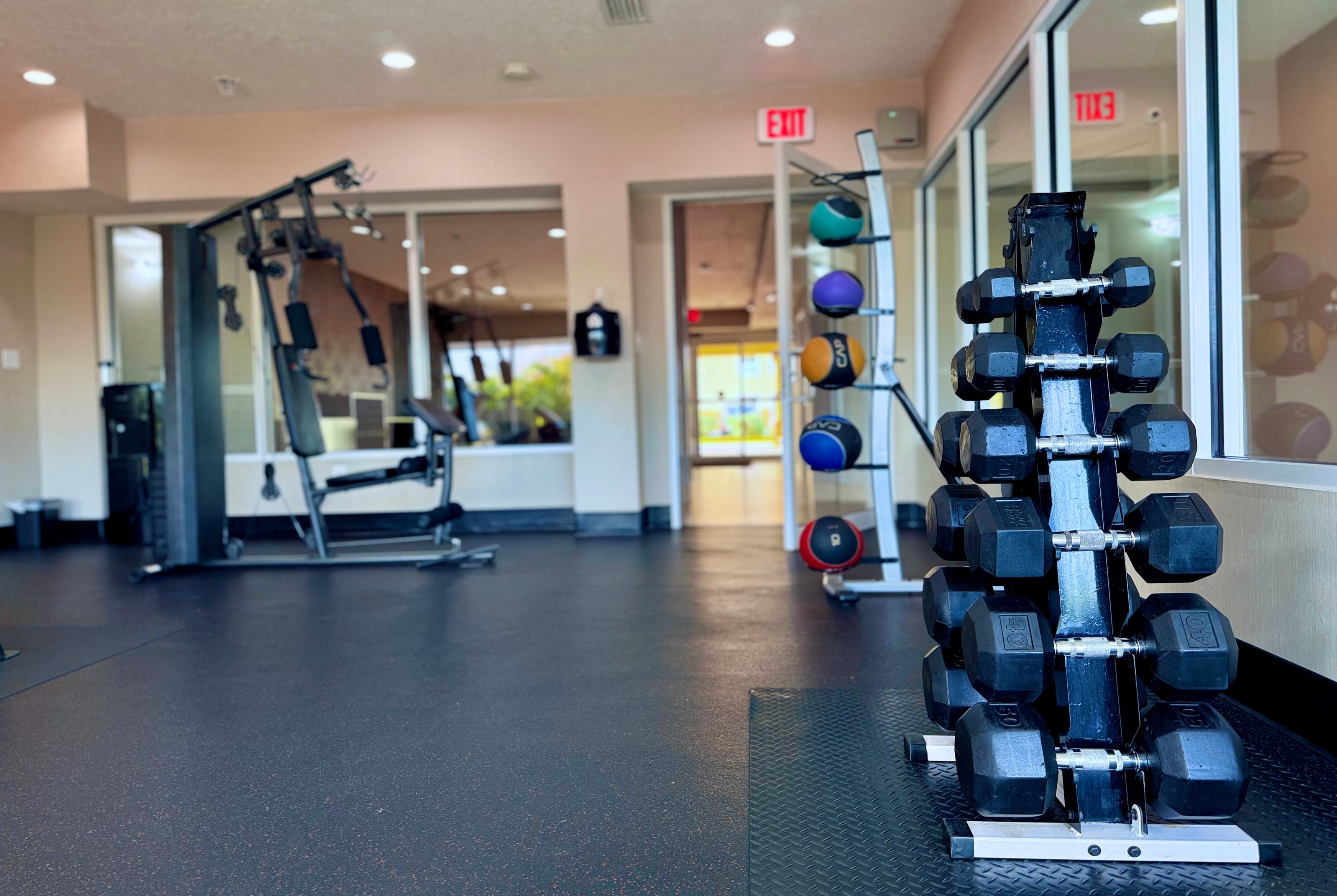 Fitness room at La Quinta Inn & Suites by Wyndham Orlando Universal area in Orlando, Florida