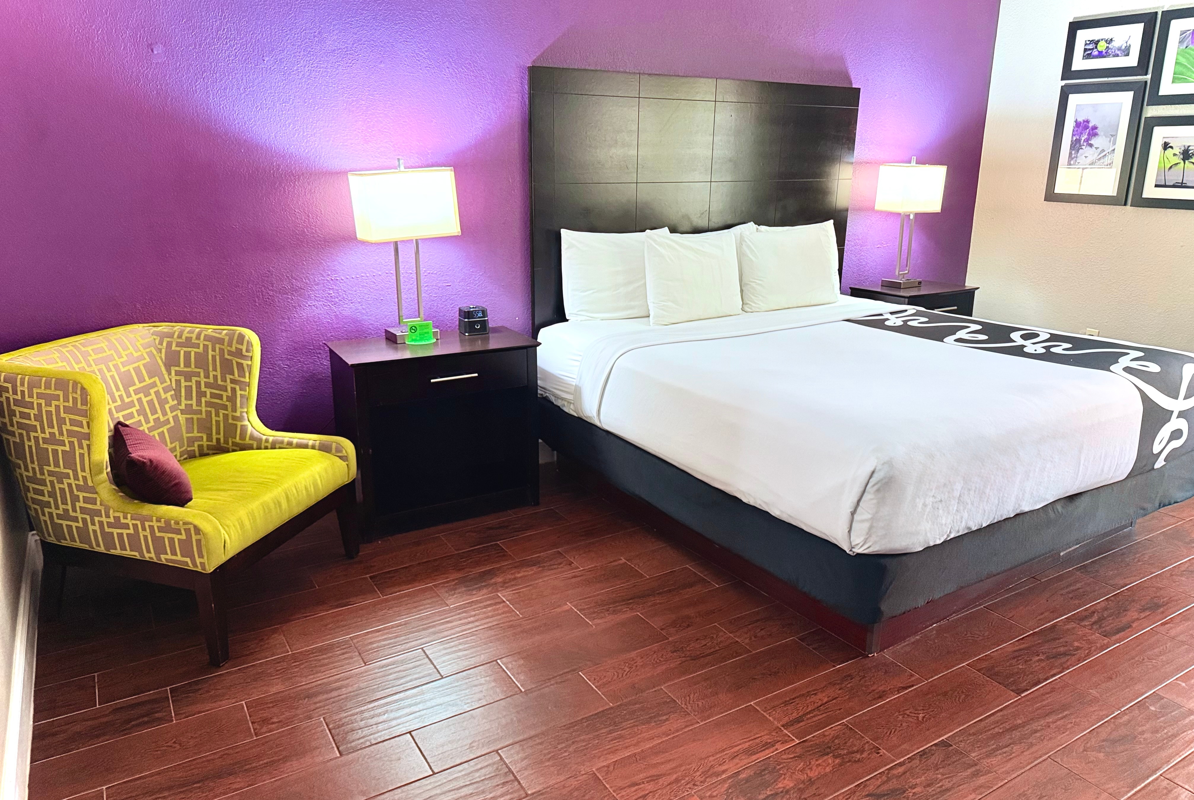 Guest room at the La Quinta Inn & Suites by Wyndham Orlando Universal area in Orlando, Florida