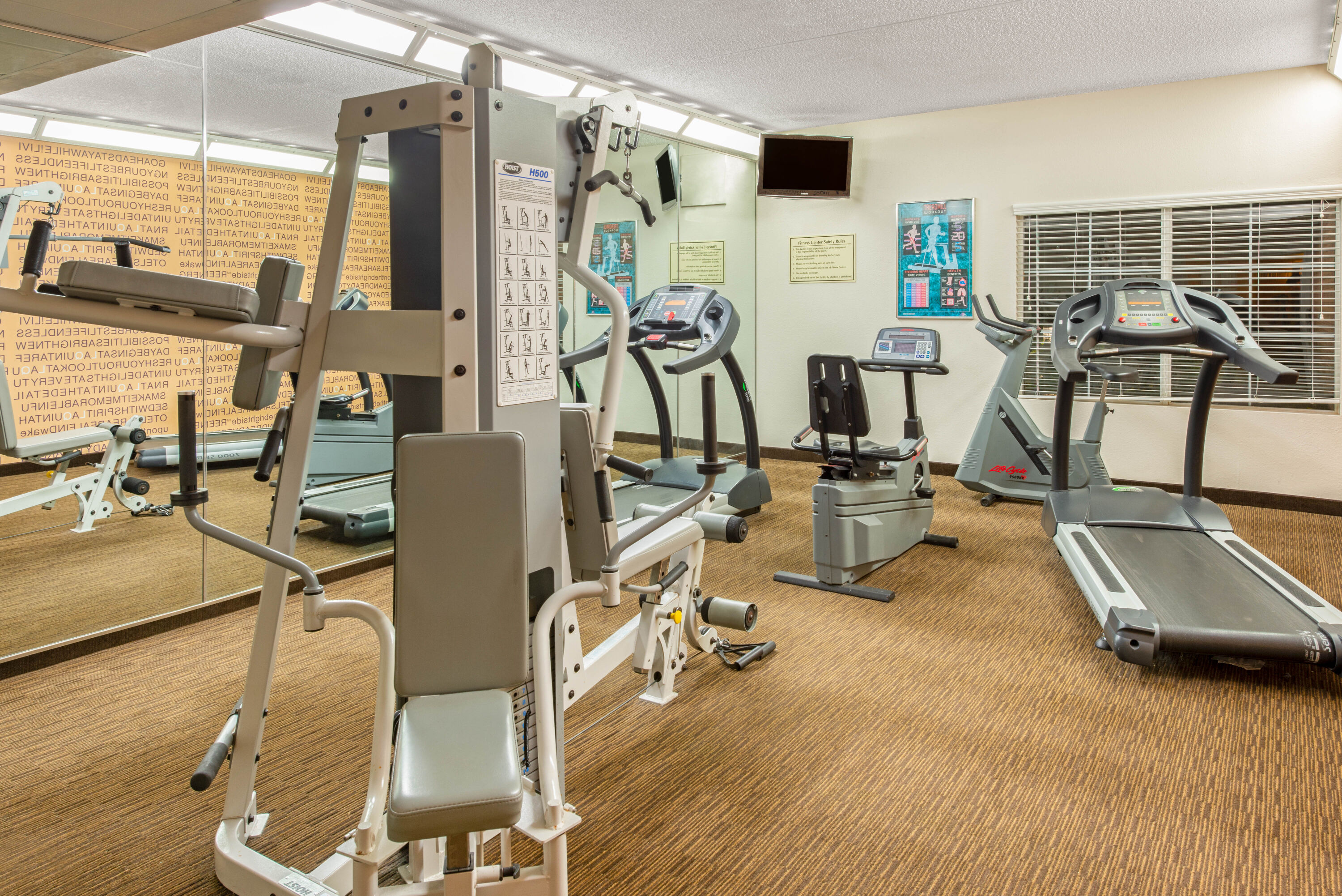 Fitness room at La Quinta Inn & Suites by Wyndham USF (Near Busch Gardens) in Tampa, Florida