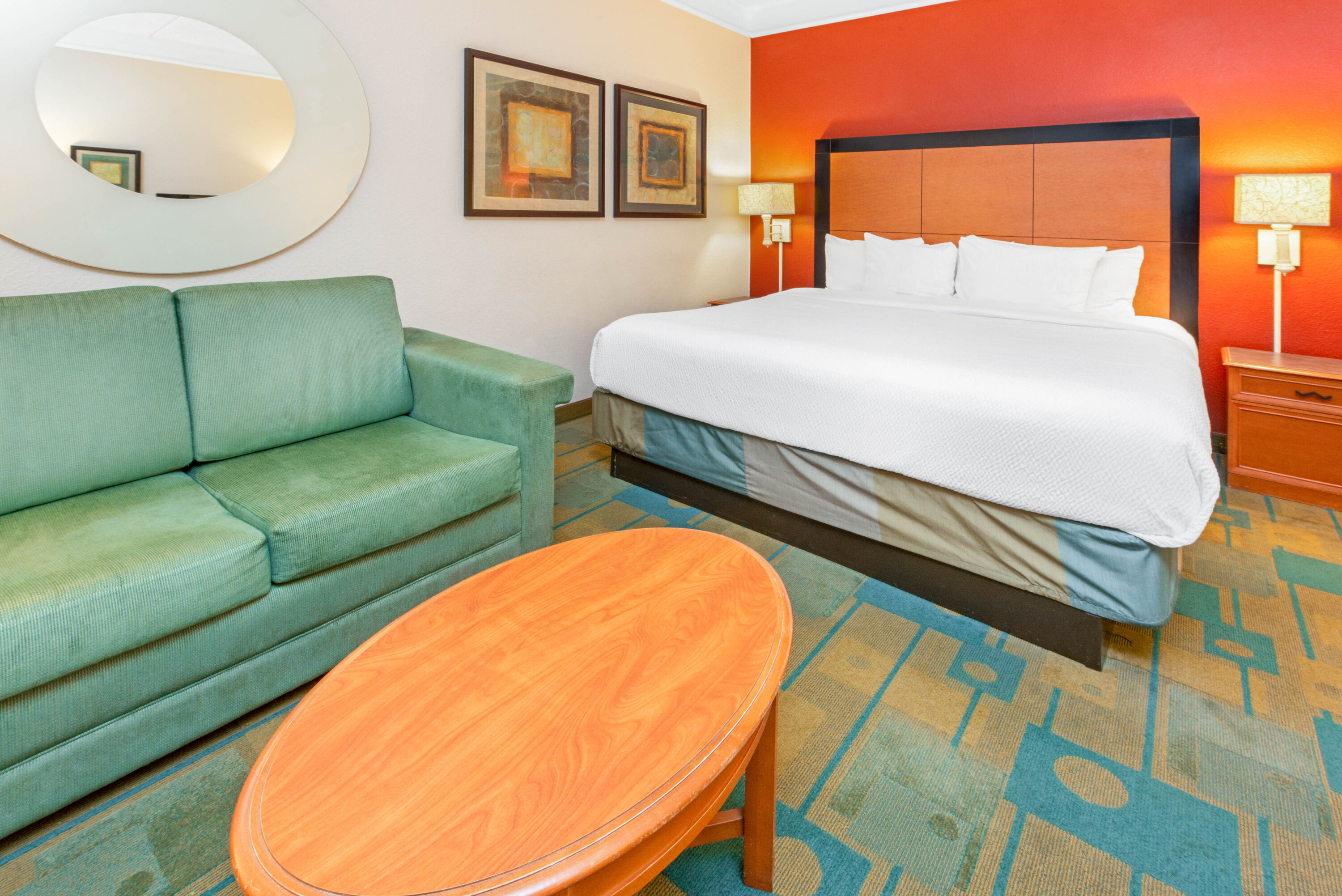Guest room at the La Quinta Inn & Suites by Wyndham USF (Near Busch Gardens) in Tampa, Florida