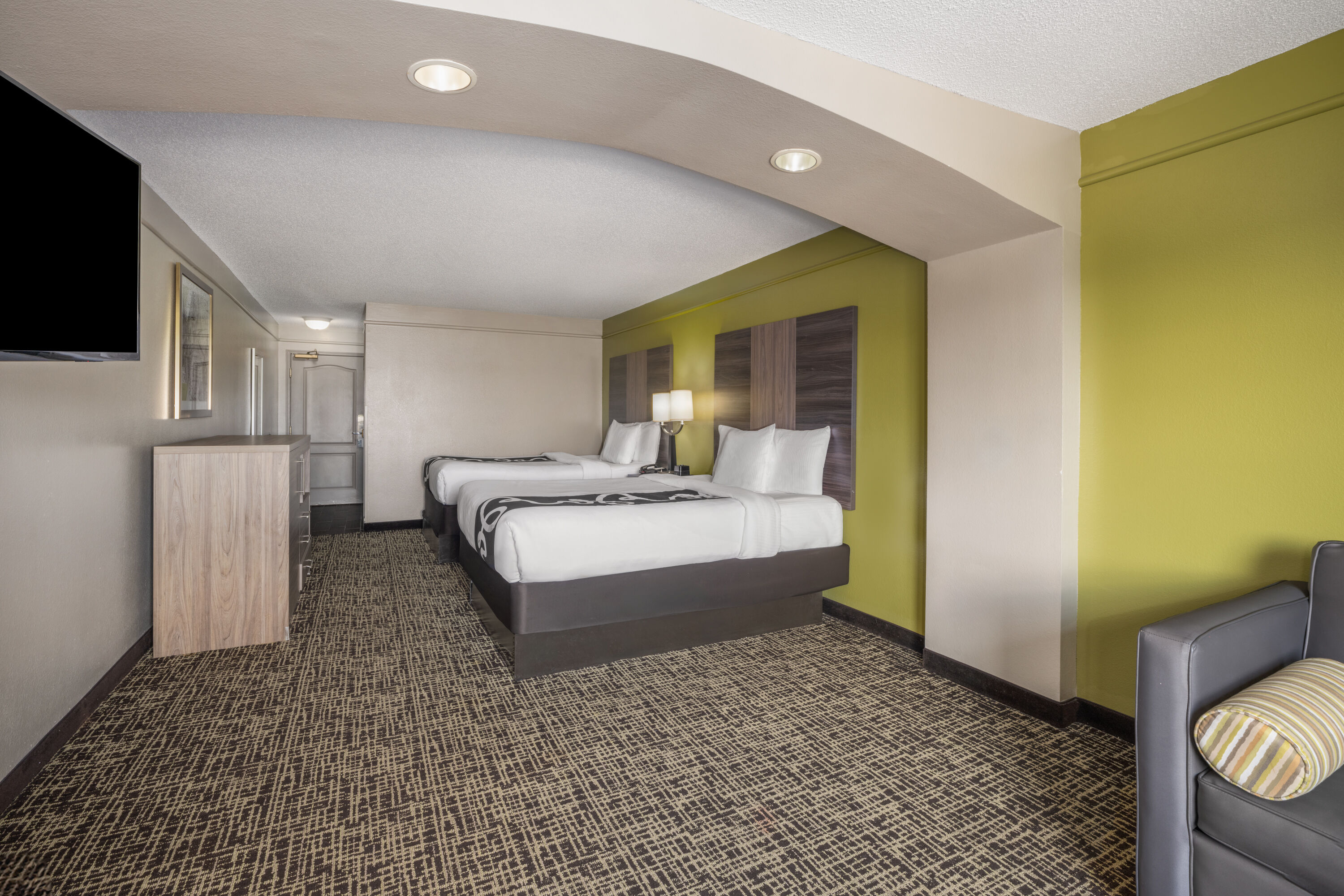 Guest room at the La Quinta Inn & Suites by Wyndham Atlanta Stockbridge in Stockbridge, Georgia