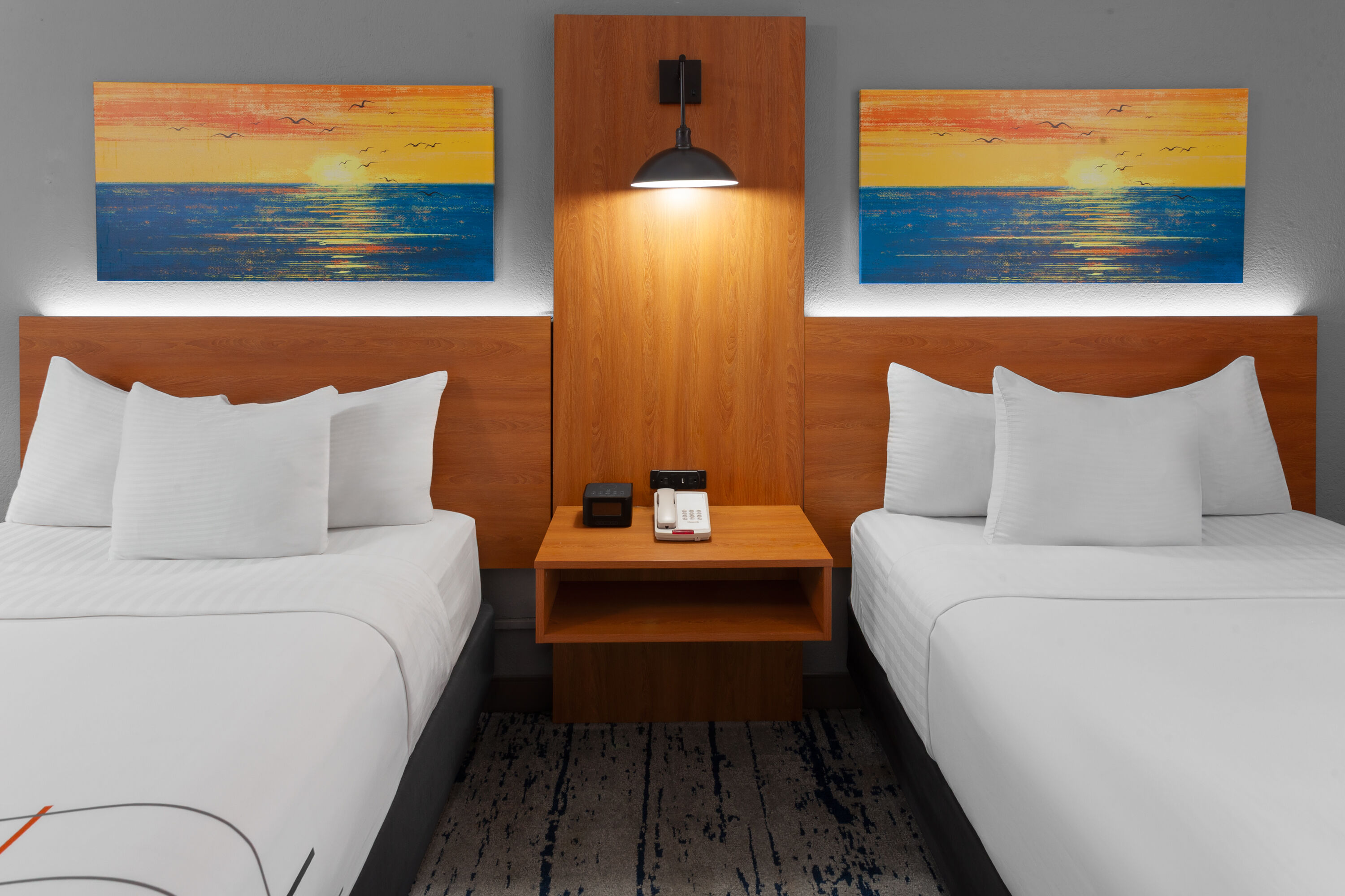 Guest room at the La Quinta Inn by Wyndham Champaign in Champaign, Illinois