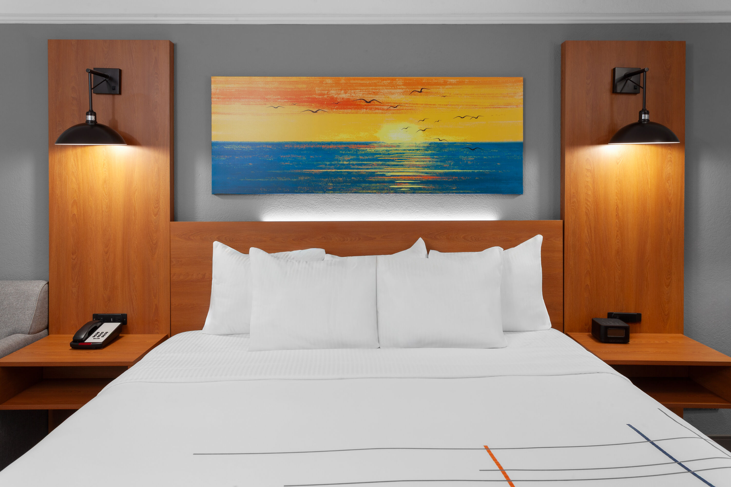 Guest room at the La Quinta Inn by Wyndham Champaign in Champaign, Illinois