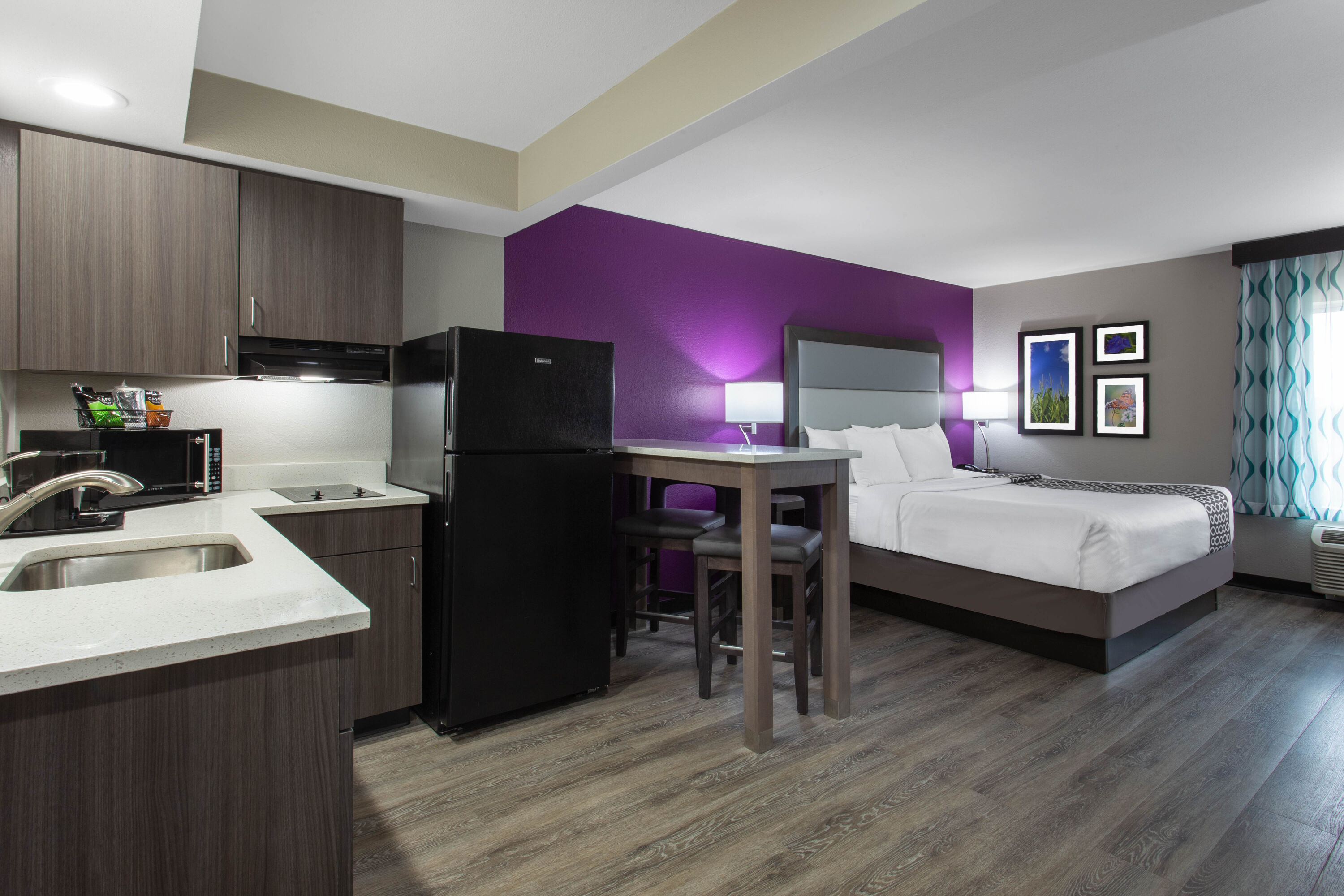 Guest room at the La Quinta Inn & Suites by Wyndham Effingham in Effingham, Illinois