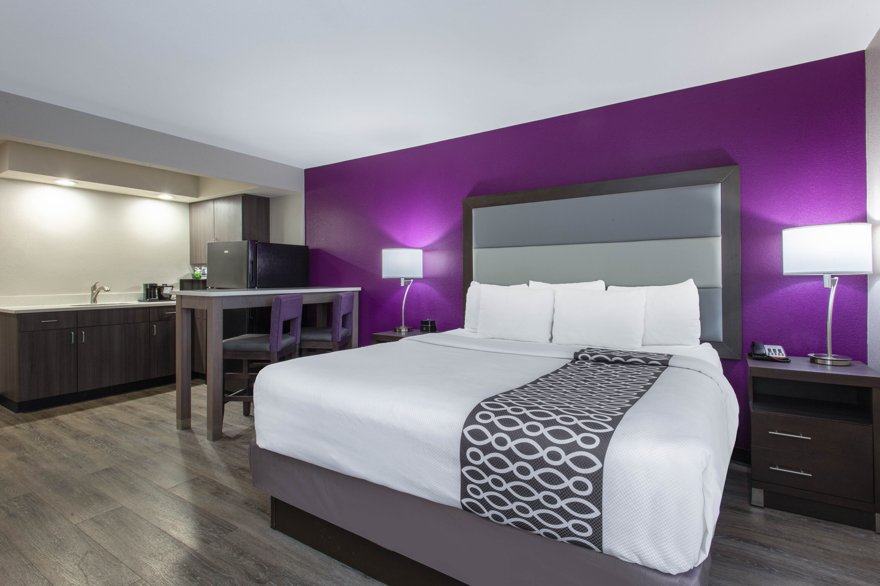 Guest room at the La Quinta Inn & Suites by Wyndham Effingham in Effingham, Illinois