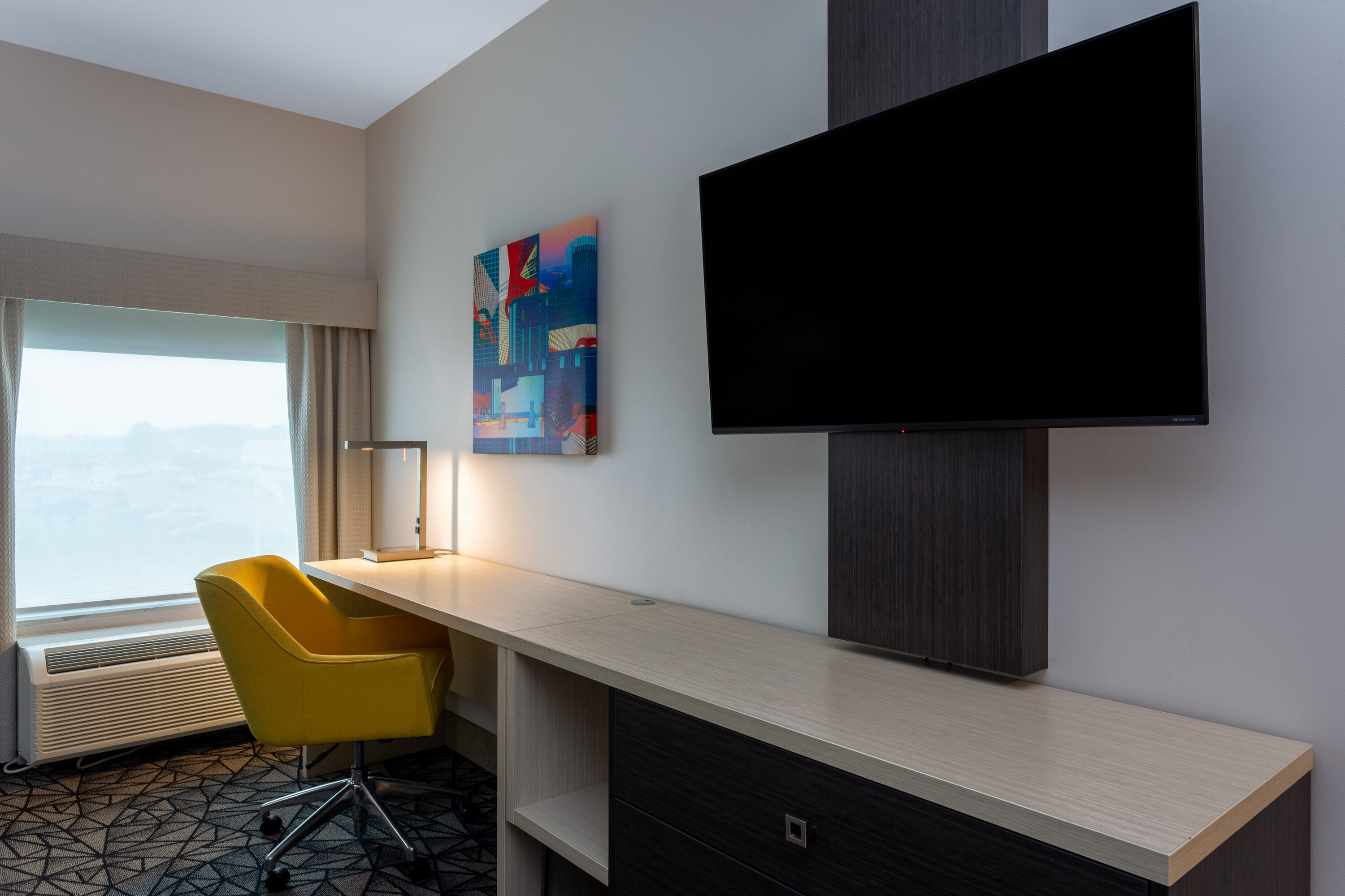 Guest room at the La Quinta Inn & Suites by Wyndham Shorewood in Shorewood, Illinois