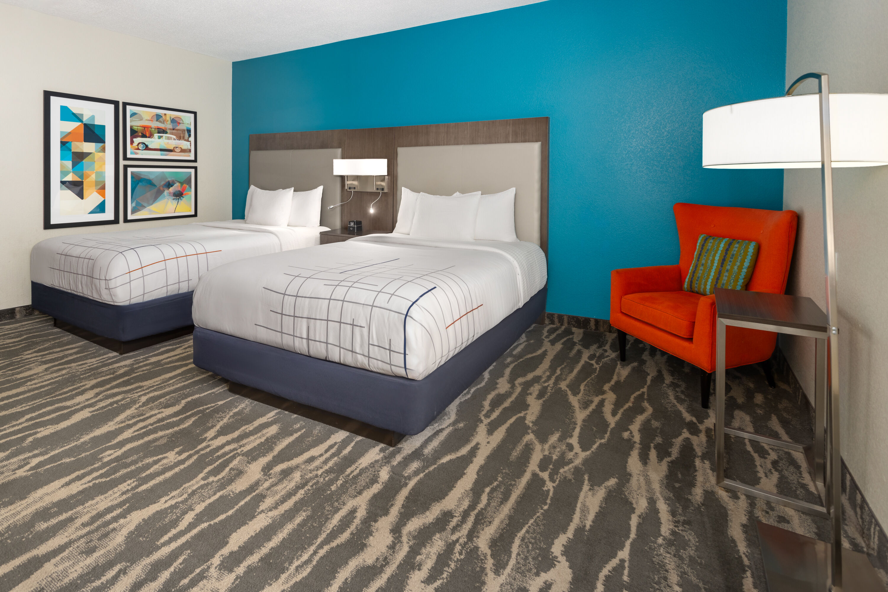 Guest room at the La Quinta Inn & Suites by Wyndham Kokomo in Kokomo, Indiana