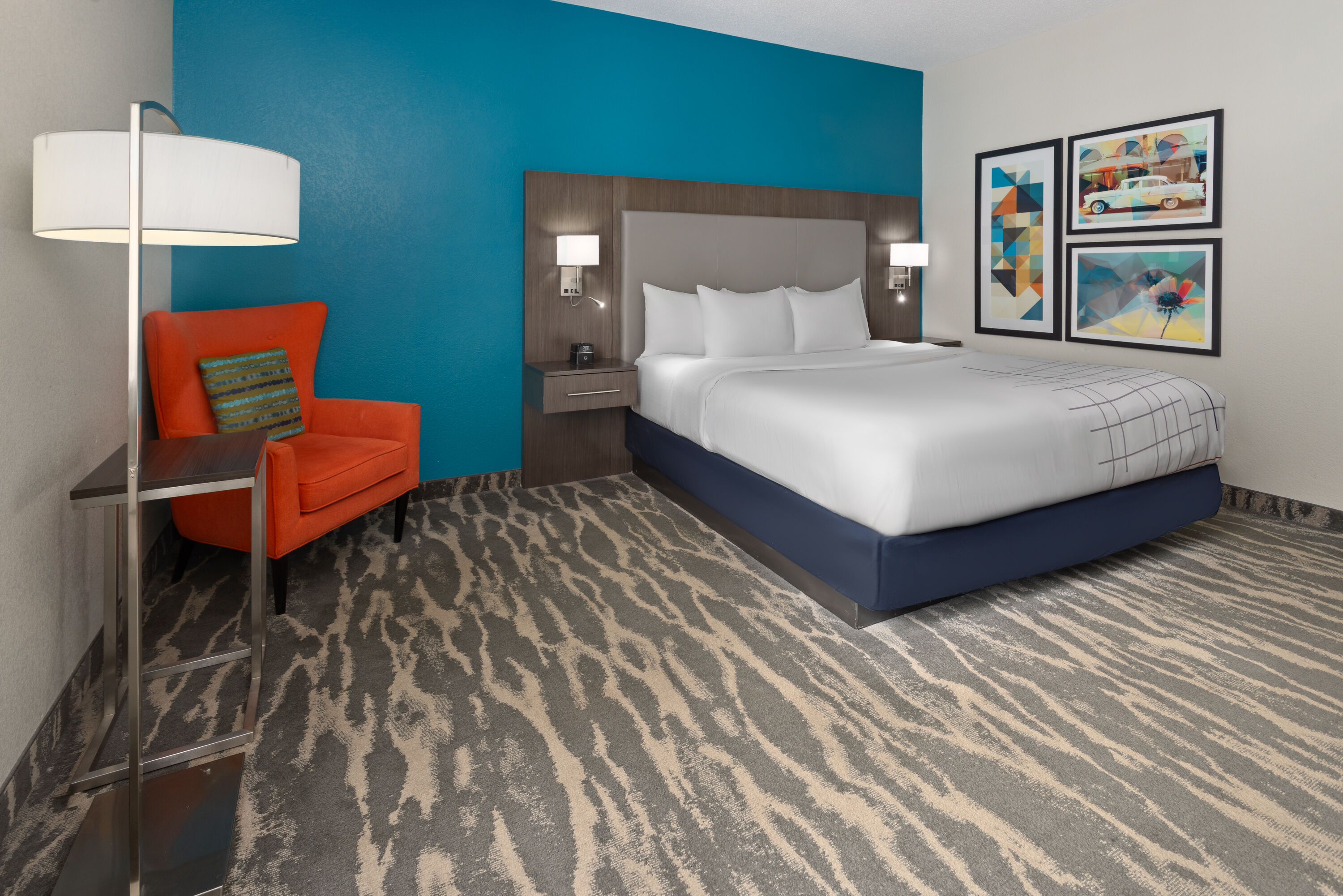 Guest room at the La Quinta Inn & Suites by Wyndham Kokomo in Kokomo, Indiana