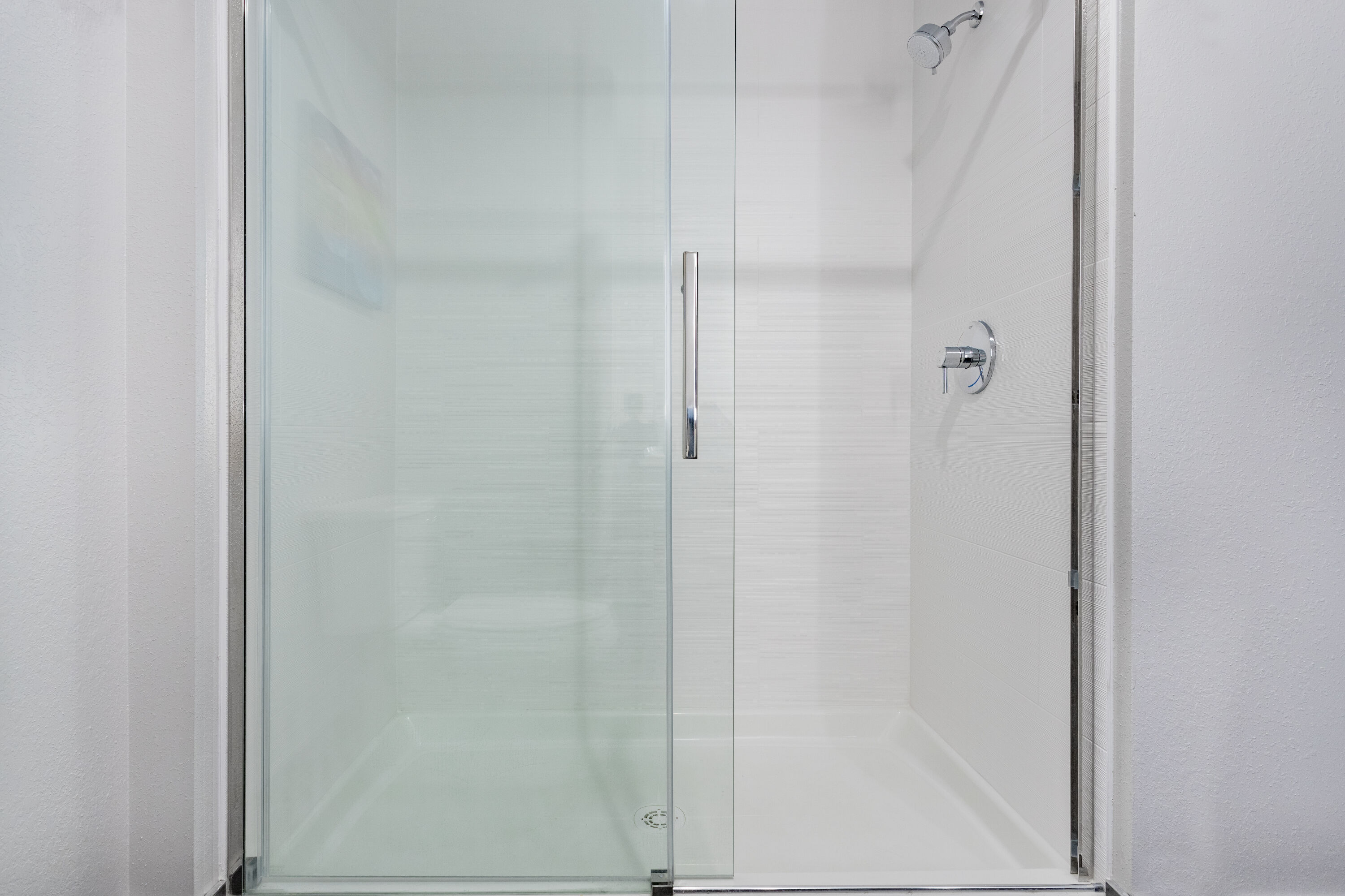 Guest room bath at the LaQuinta Suites by Wyndham South Bend Notre Dame Area in South Bend, Indiana