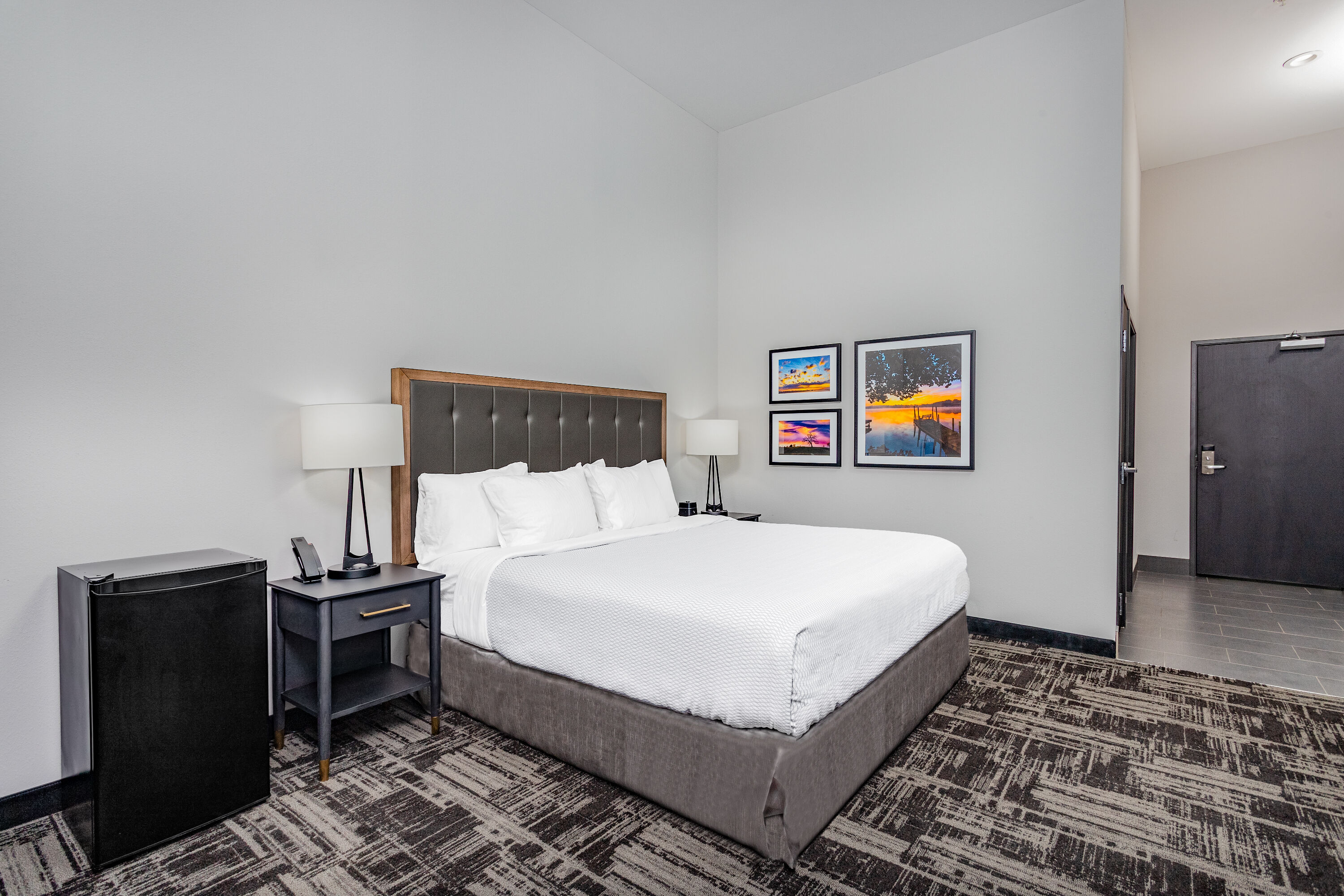 Guest room at the LaQuinta Suites by Wyndham South Bend Notre Dame Area in South Bend, Indiana