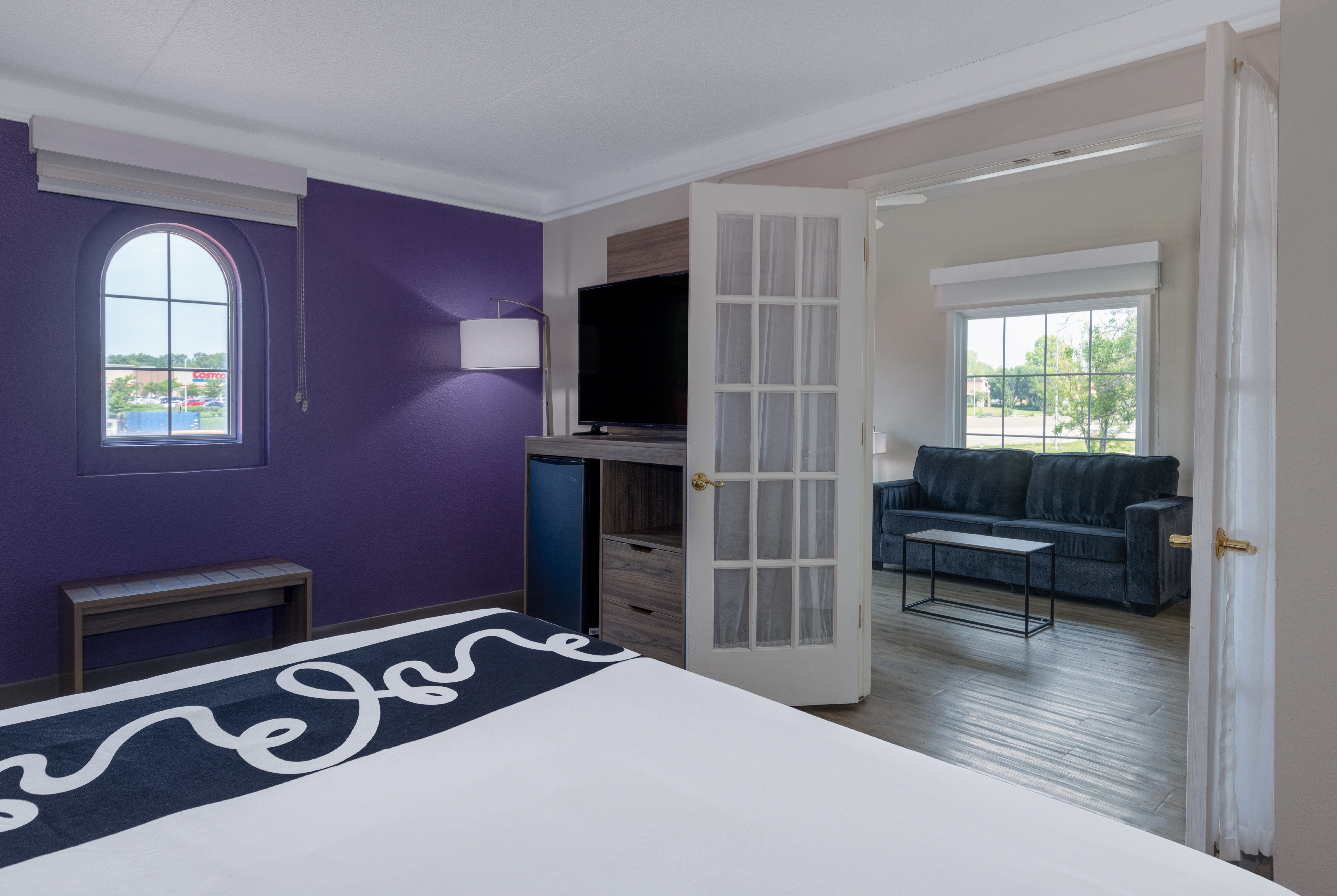 Guest room at the La Quinta Inn by Wyndham Kansas City Lenexa in Lenexa, Kansas