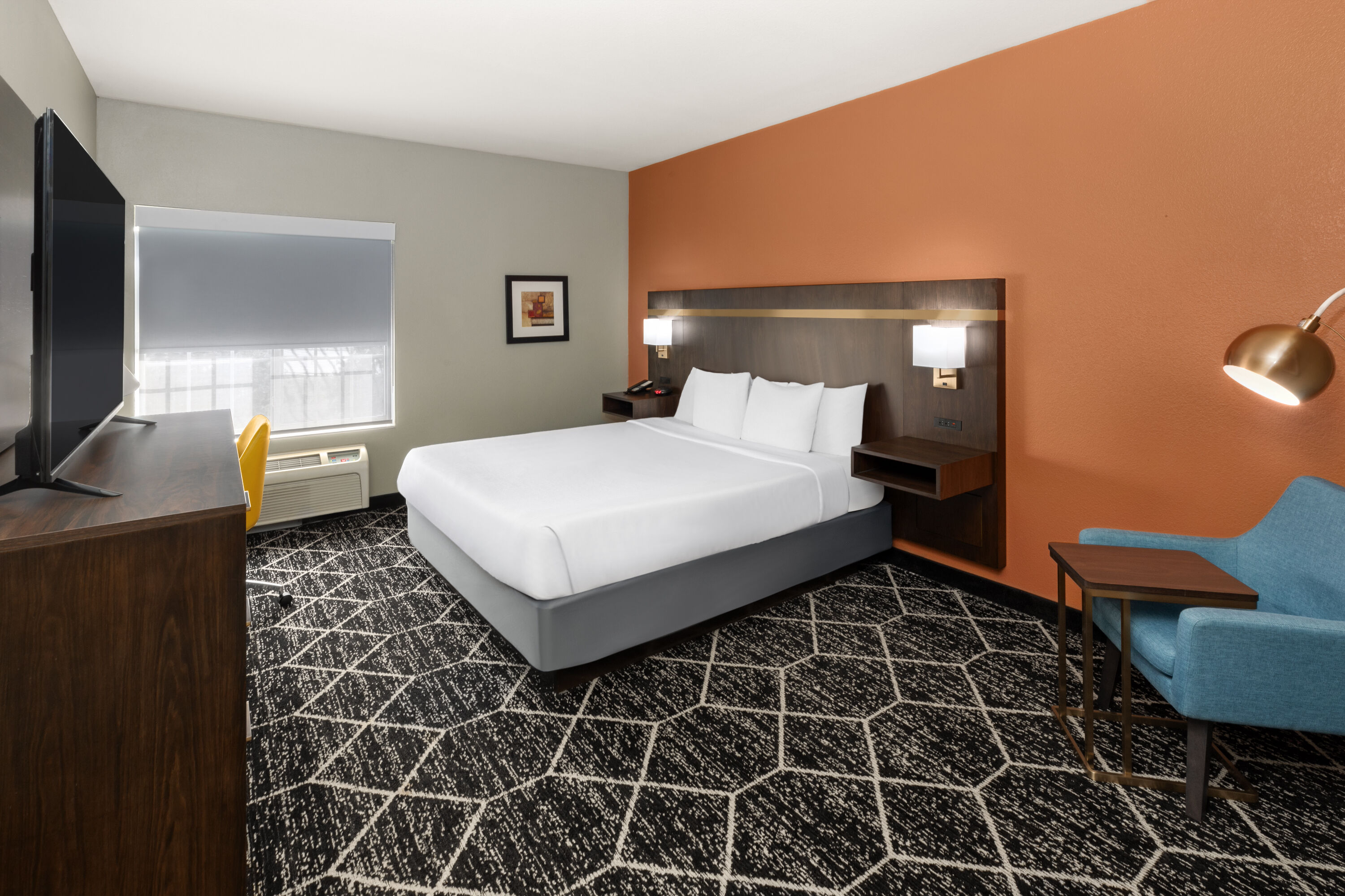 Guest room at the La Quinta Inn & Suites by Wyndham Olathe in Olathe, Kansas
