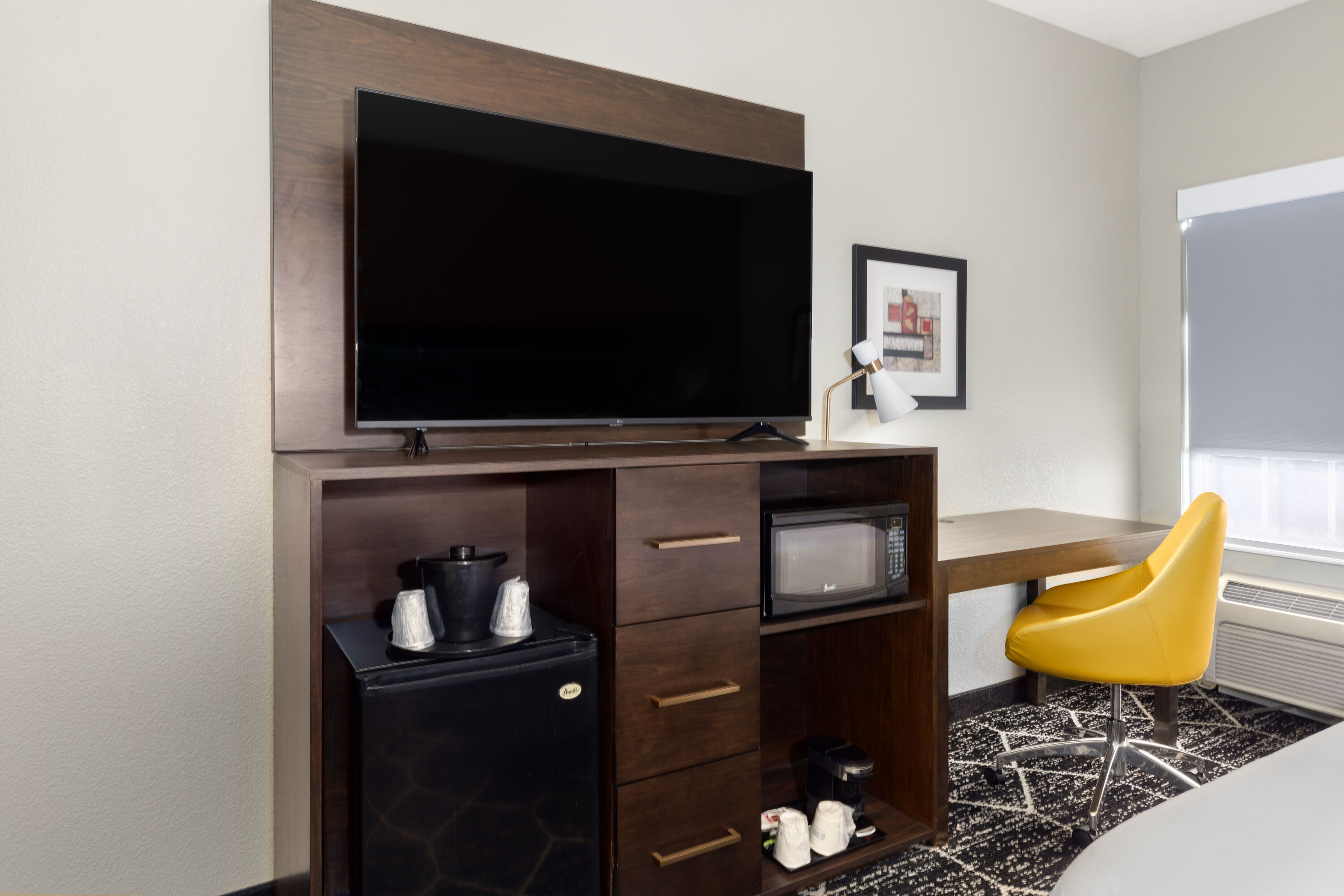 Guest room at the La Quinta Inn & Suites by Wyndham Olathe in Olathe, Kansas