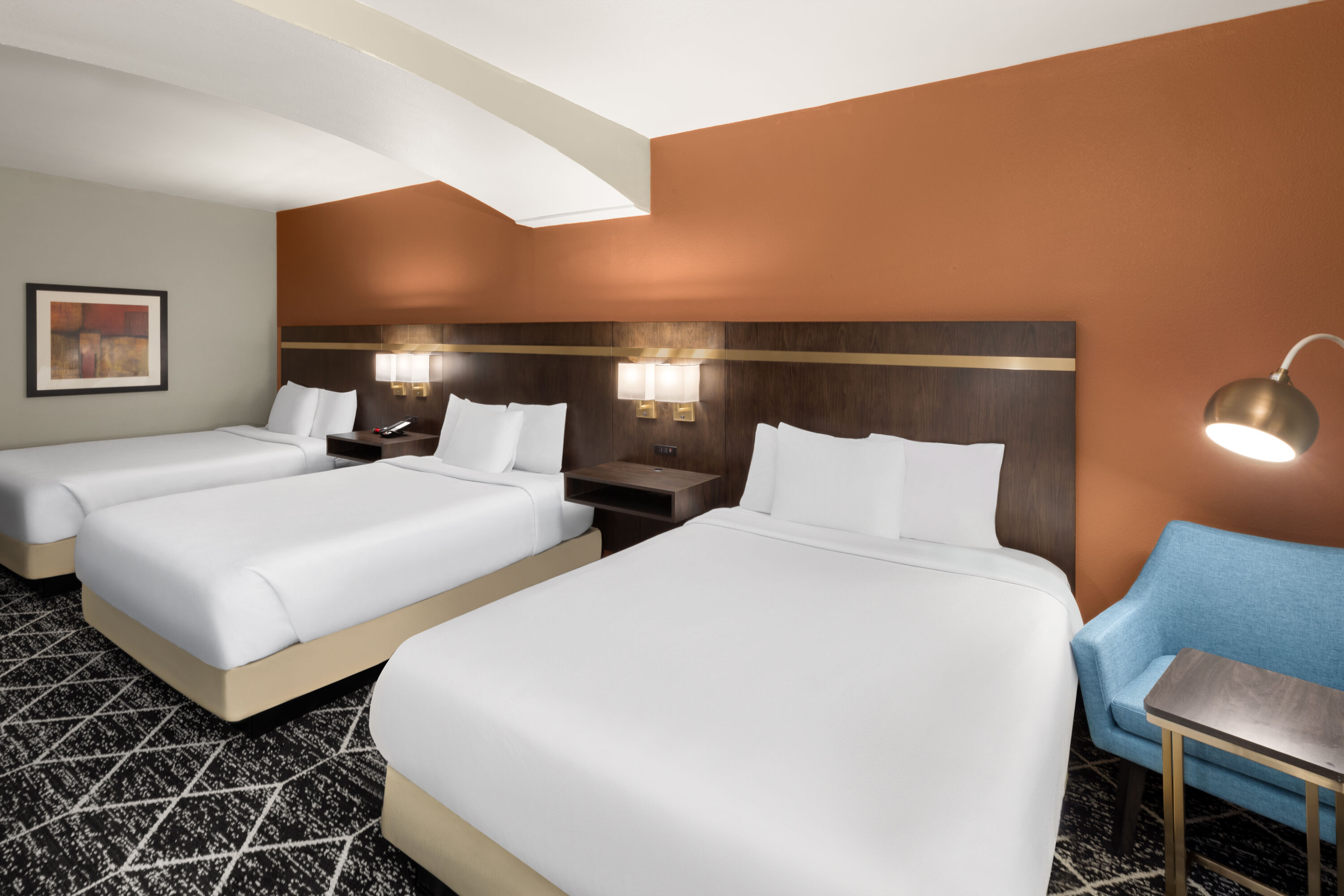 Guest room at the La Quinta Inn & Suites by Wyndham Olathe in Olathe, Kansas