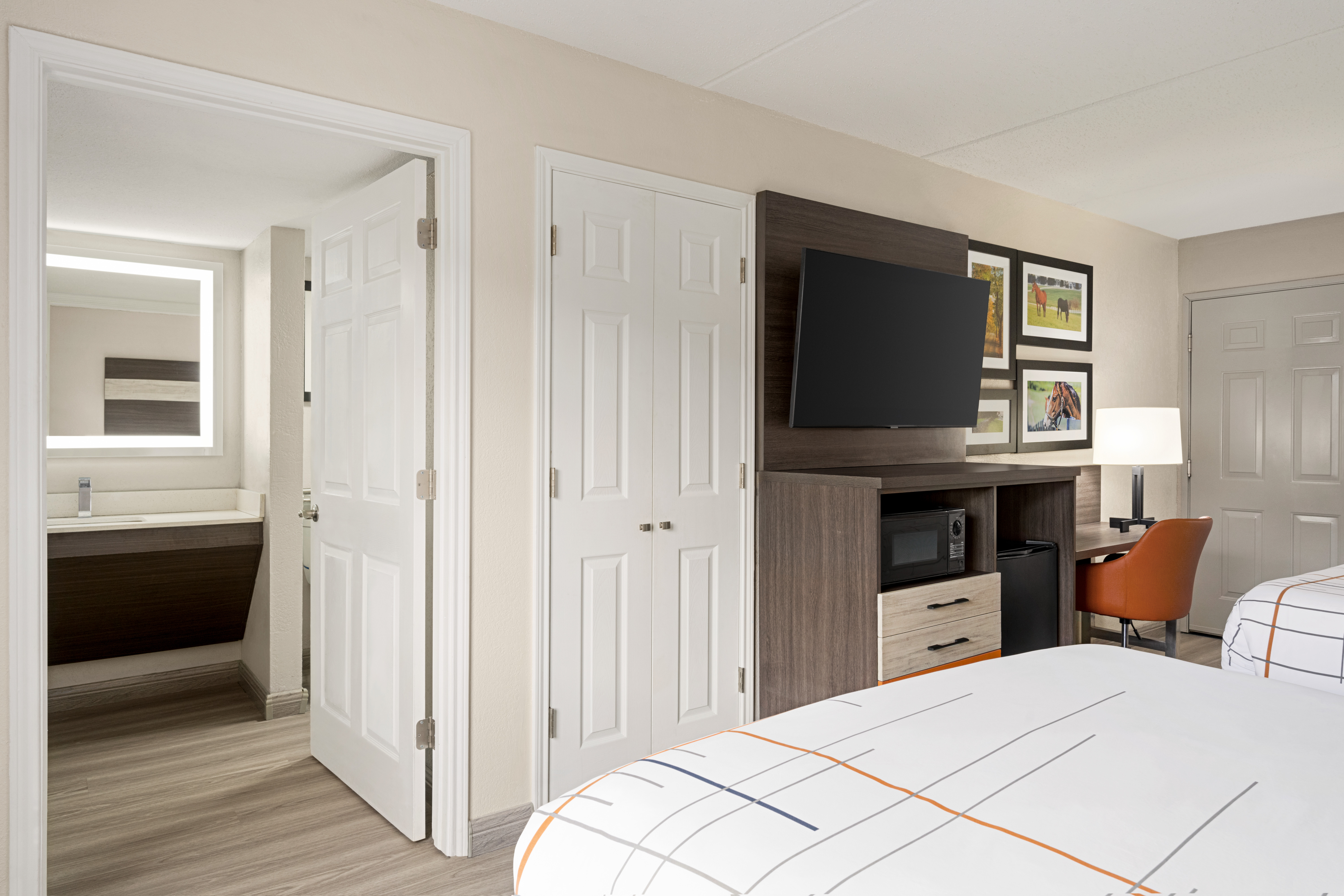 Guest room at the La Quinta Inn Lexington/Horse Park in Lexington, Kentucky