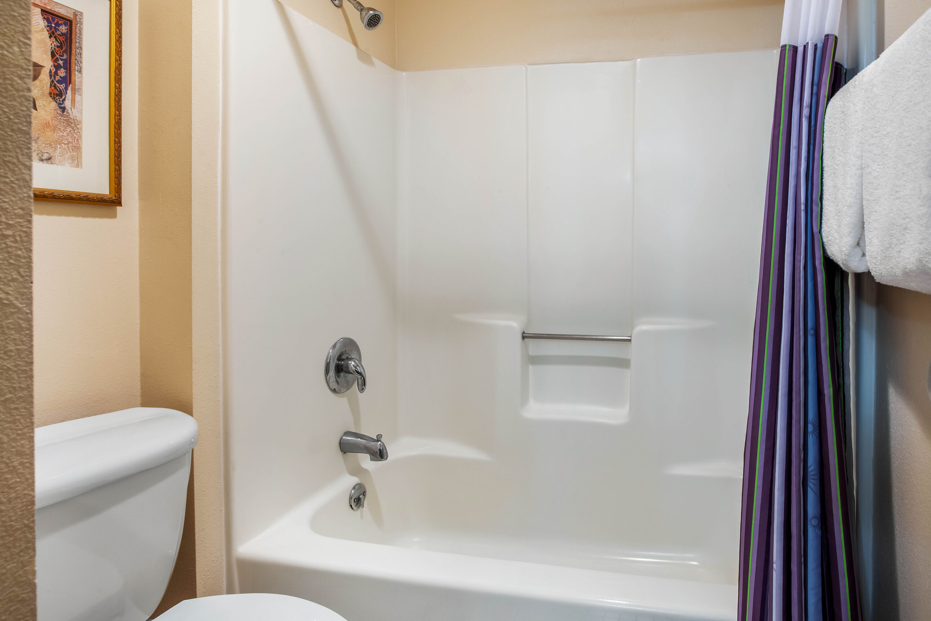 Guest room bath at the La Quinta Inn by Wyndham Detroit Southgate in Southgate, Michigan