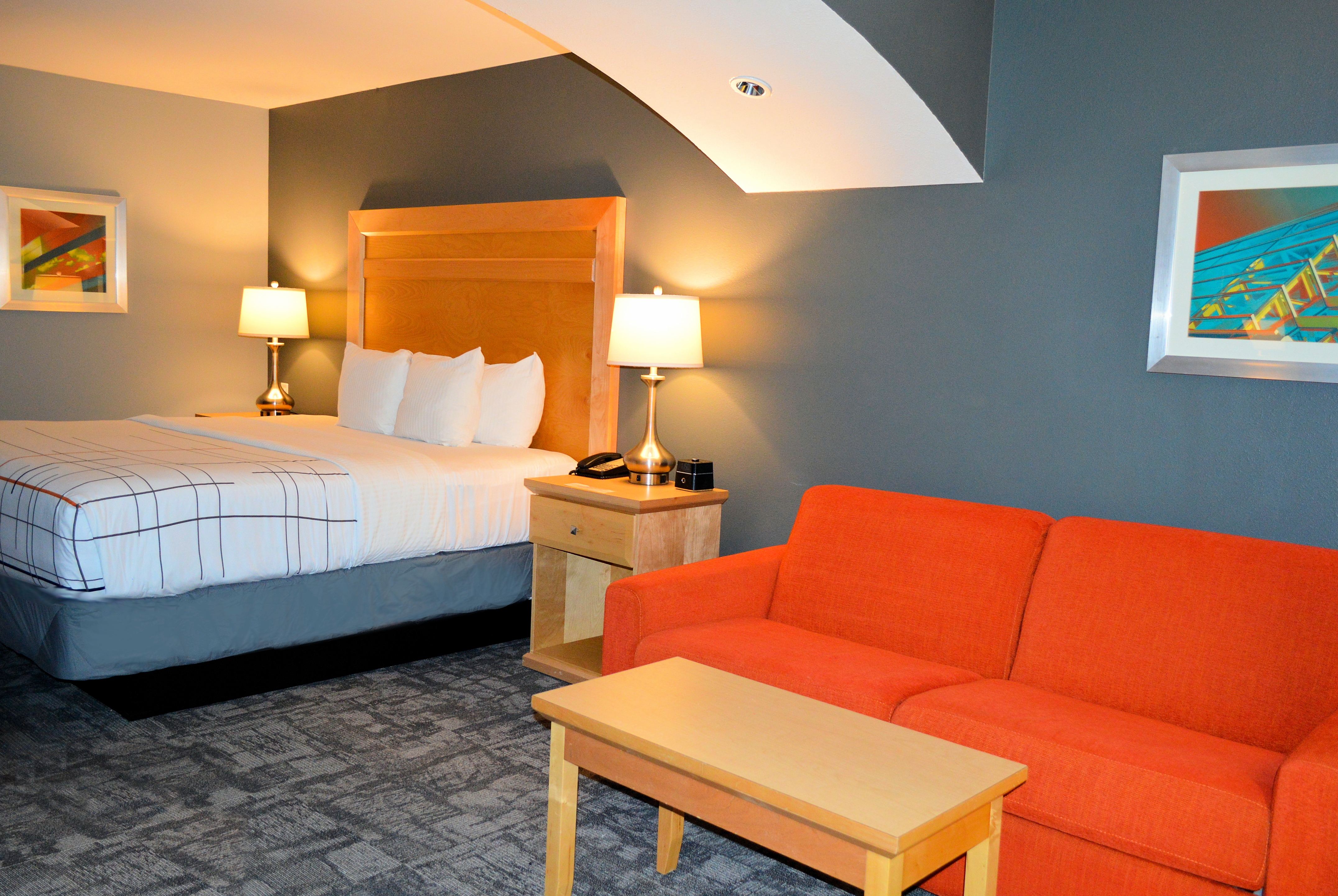 Guest room at the La Quinta Inn & Suites by Wyndham Rochester Mayo Clinic S in Rochester, Minnesota