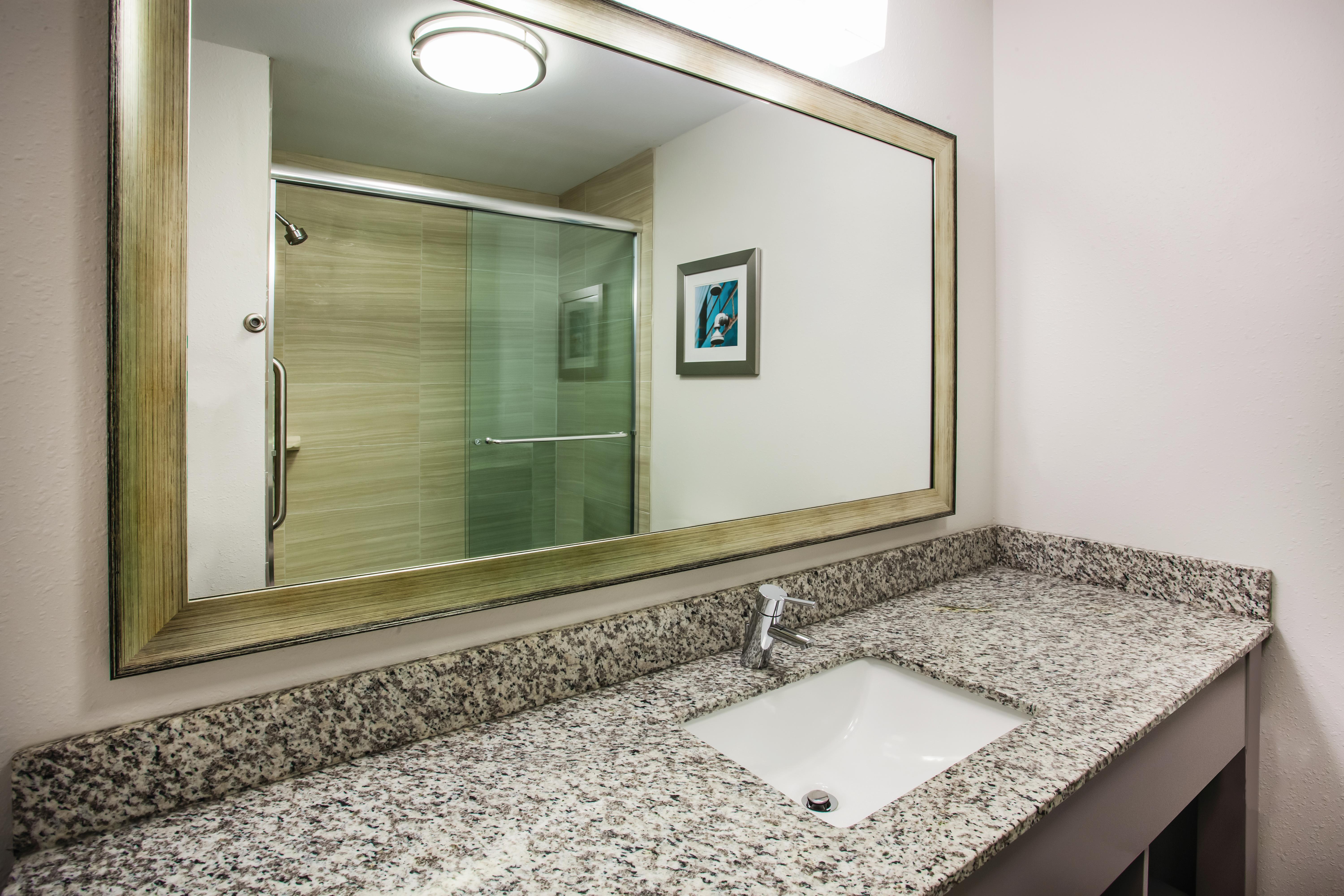 Guest room at the La Quinta Inn & Suites by Wyndham St. Paul-Woodbury in Woodbury, Minnesota