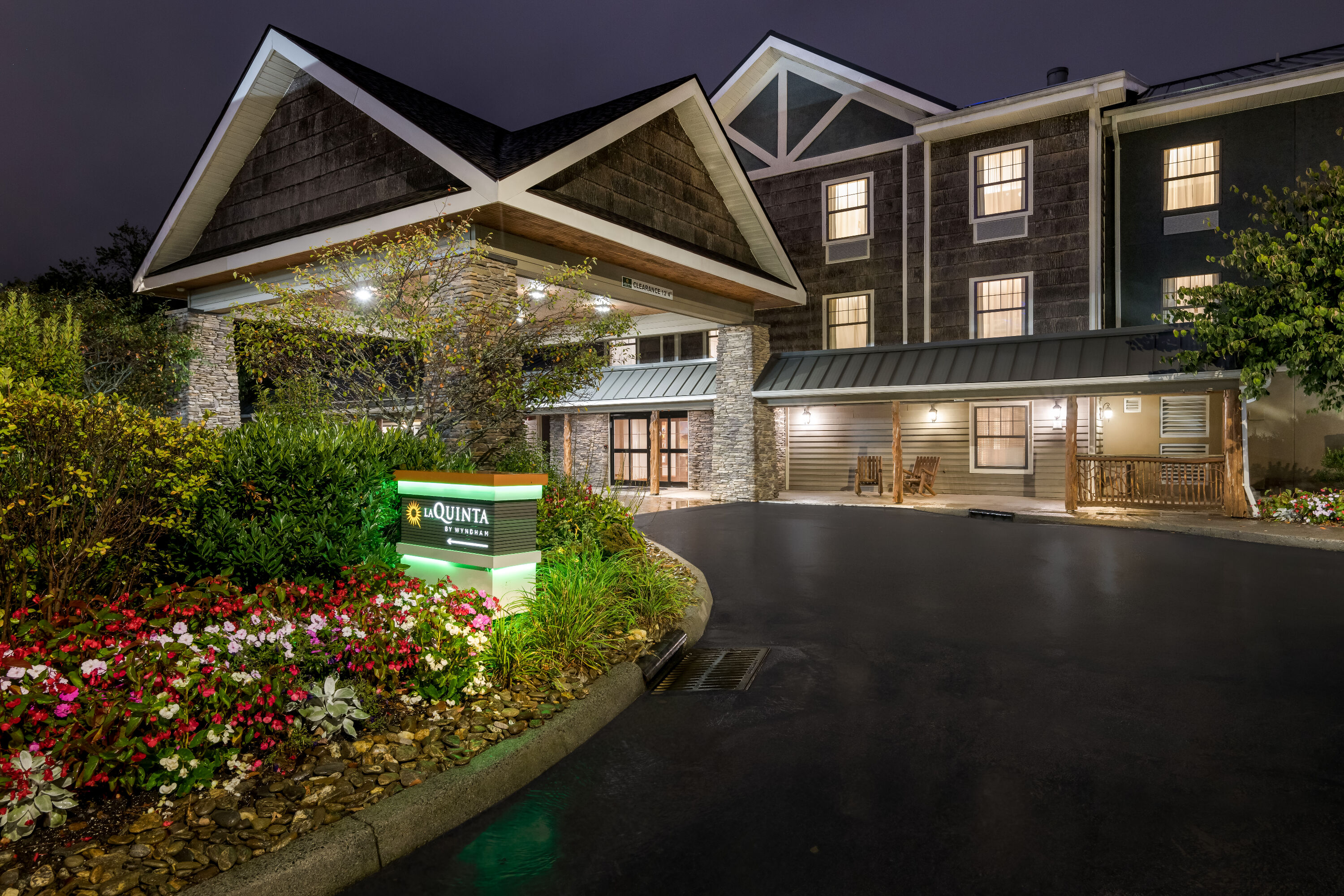 Exterior Night Image of La Quinta Inn & Suites by Wyndham Boone University hotel in Boone, North Carolina
