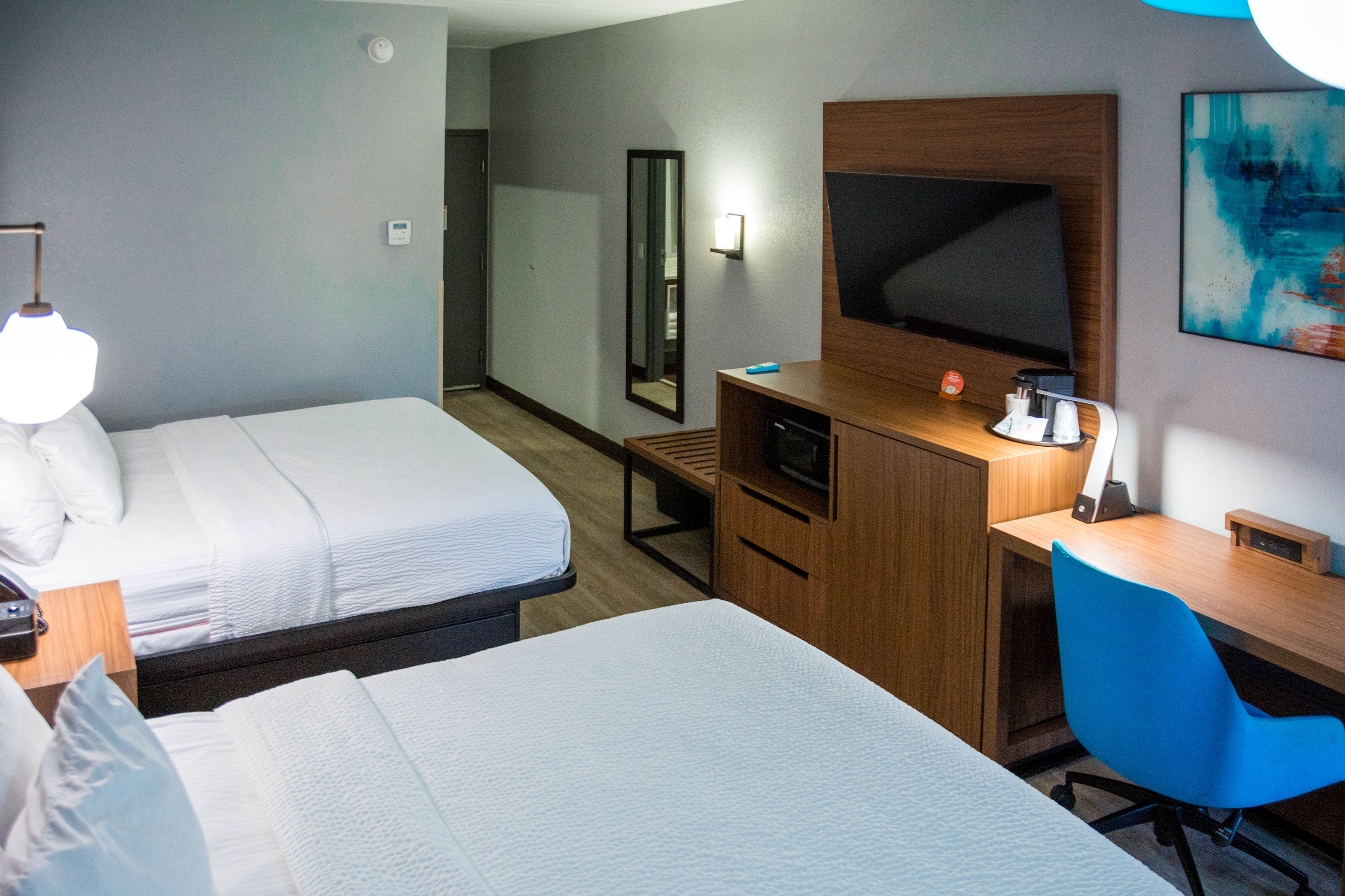 Guest room at the La Quinta Inn & Suites by Wyndham Fayetteville I-95 in Fayetteville, North Carolina