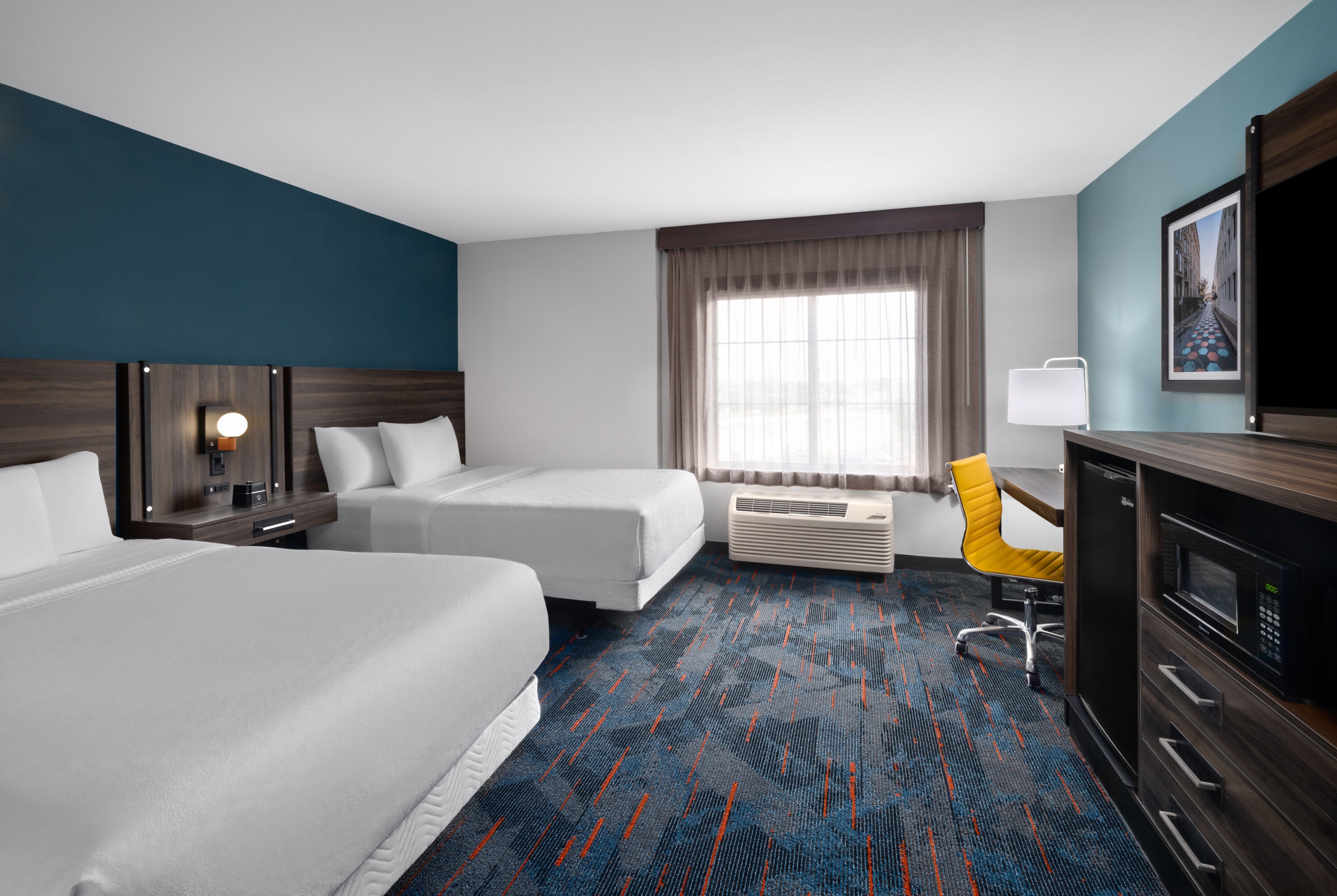 Guest room at the La Quinta Inn & Suites by Wyndham Greensboro NC in Greensboro, North Carolina