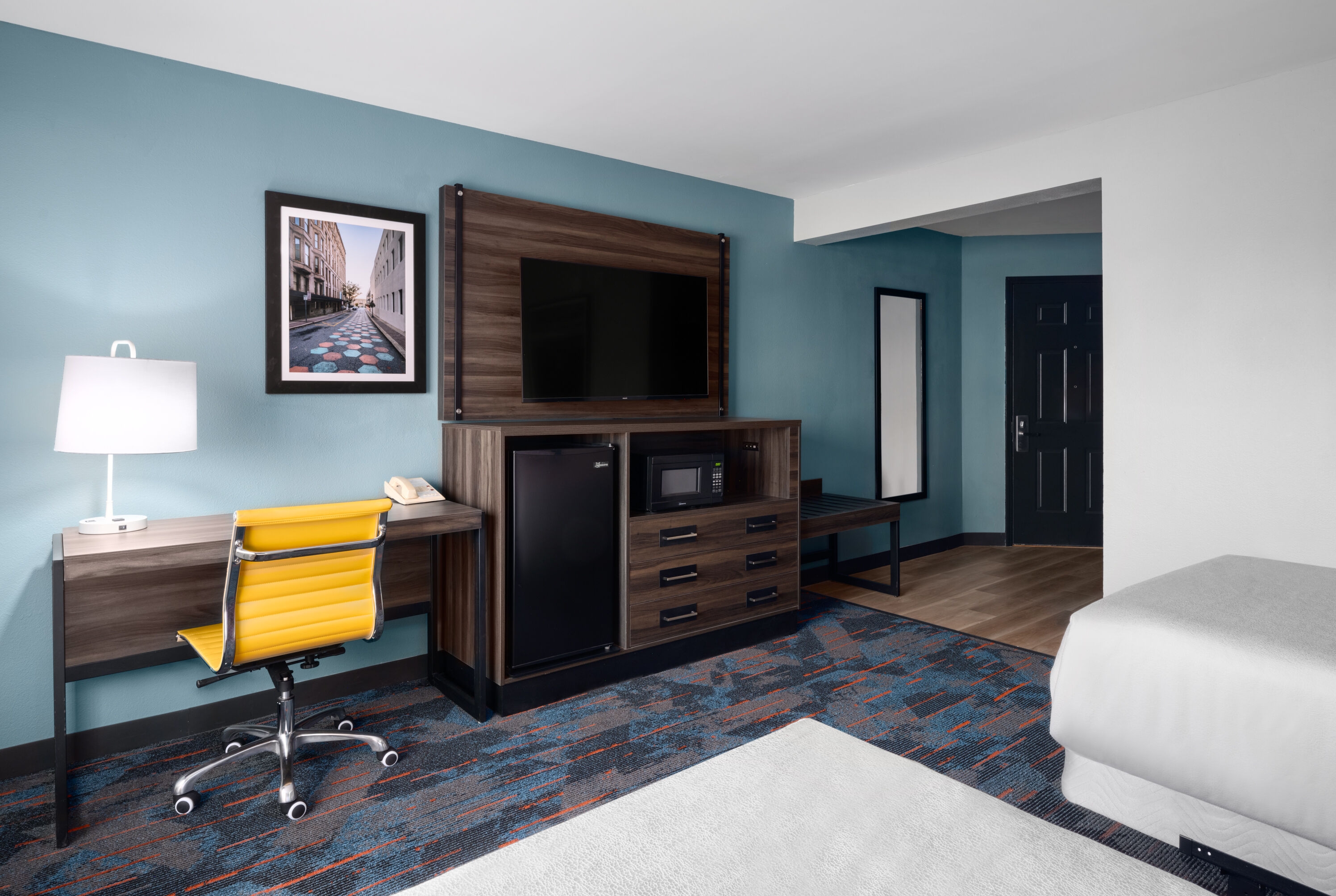 Guest room at the La Quinta Inn & Suites by Wyndham Greensboro NC in Greensboro, North Carolina