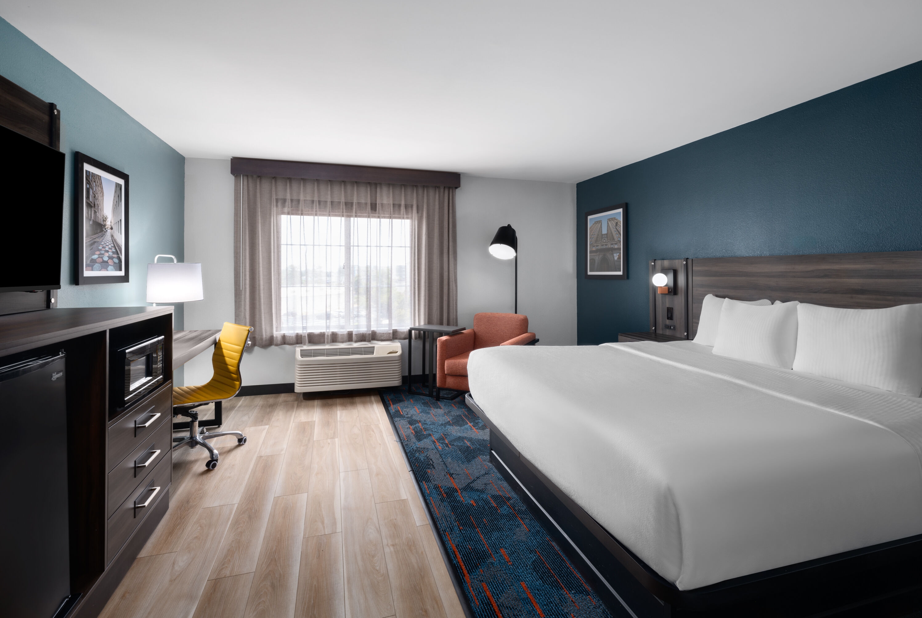 Guest room at the La Quinta Inn & Suites by Wyndham Greensboro NC in Greensboro, North Carolina