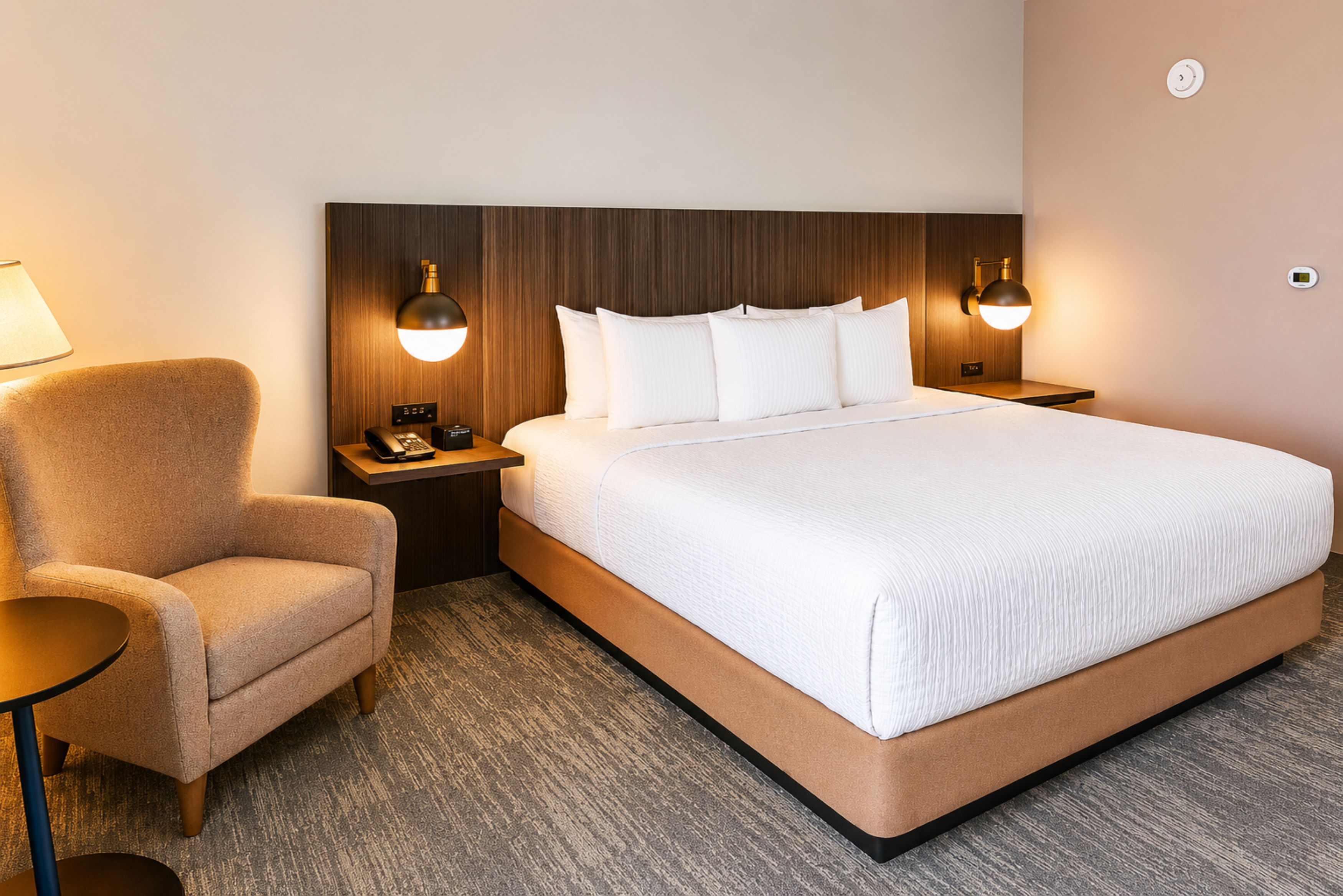 Guest room at the La Quinta Inn & Suites by Wyndham Mebane in Mebane, North Carolina