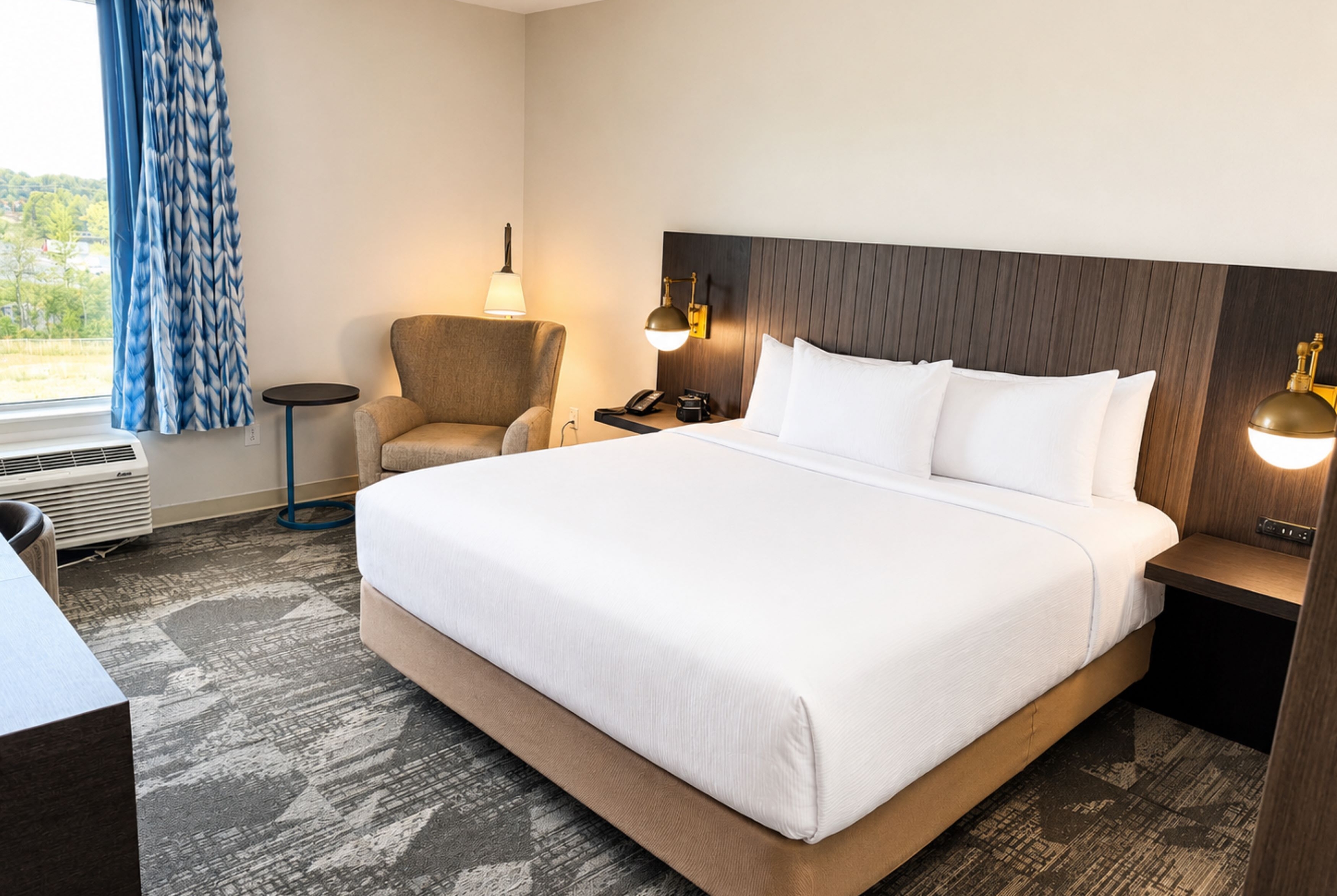 Guest room at the La Quinta Inn & Suites by Wyndham Mebane in Mebane, North Carolina