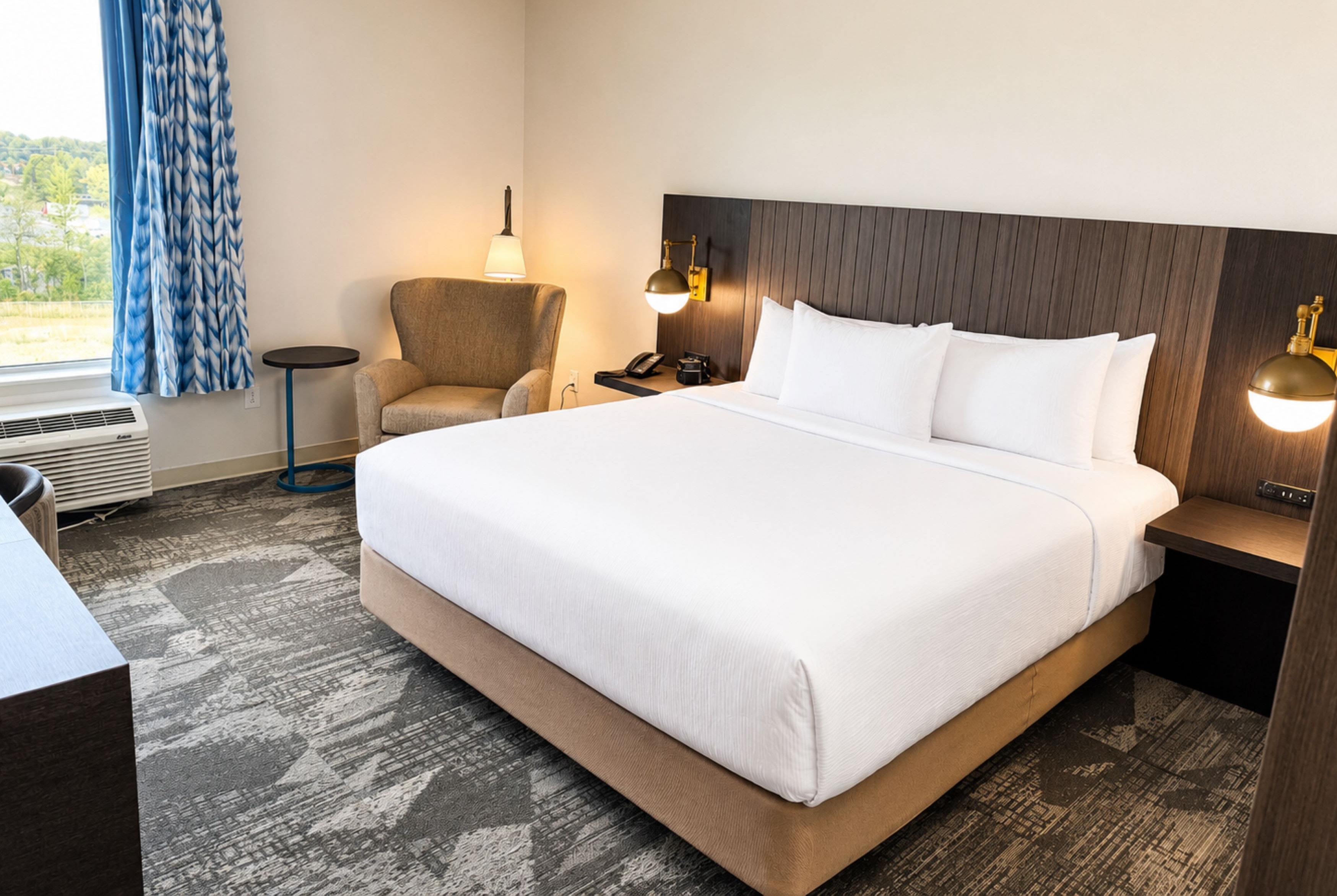 Guest room at the La Quinta Inn & Suites by Wyndham Mebane in Mebane, North Carolina