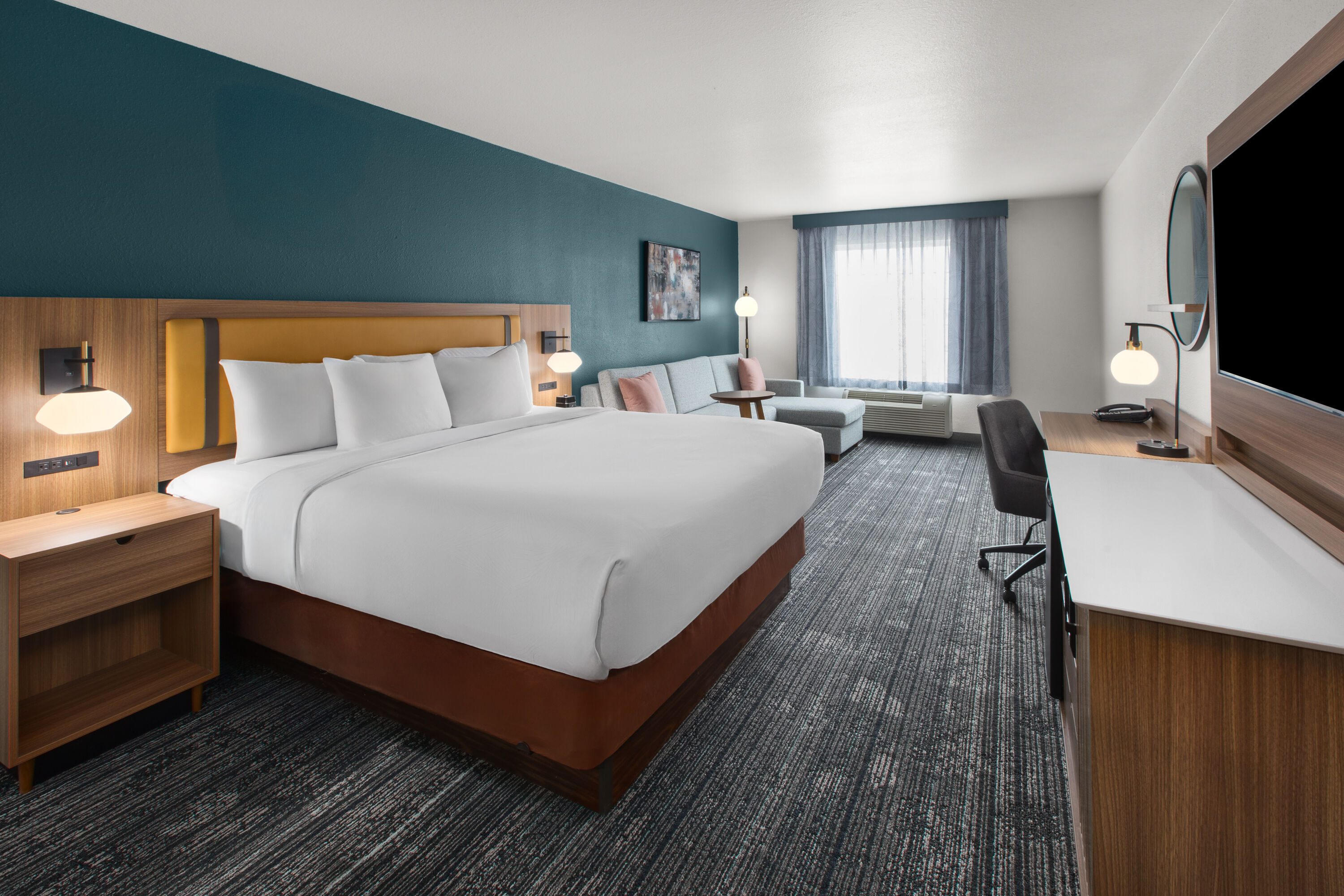 Guest room at the La Quinta Inn & Suites by Wyndham Minot in Minot, North Dakota