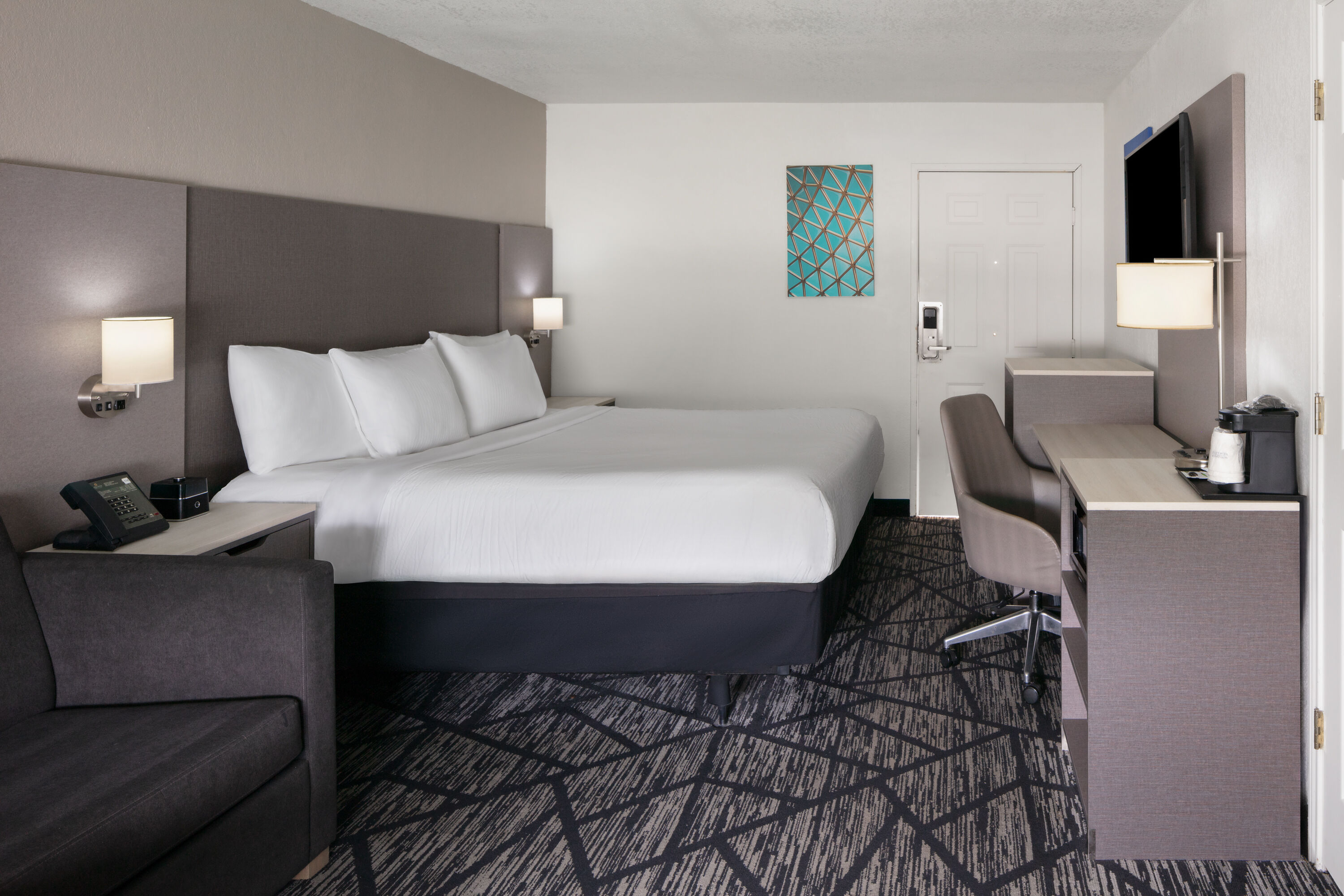 Guest room at the La Quinta Inn by Wyndham Omaha West in Omaha, Nebraska
