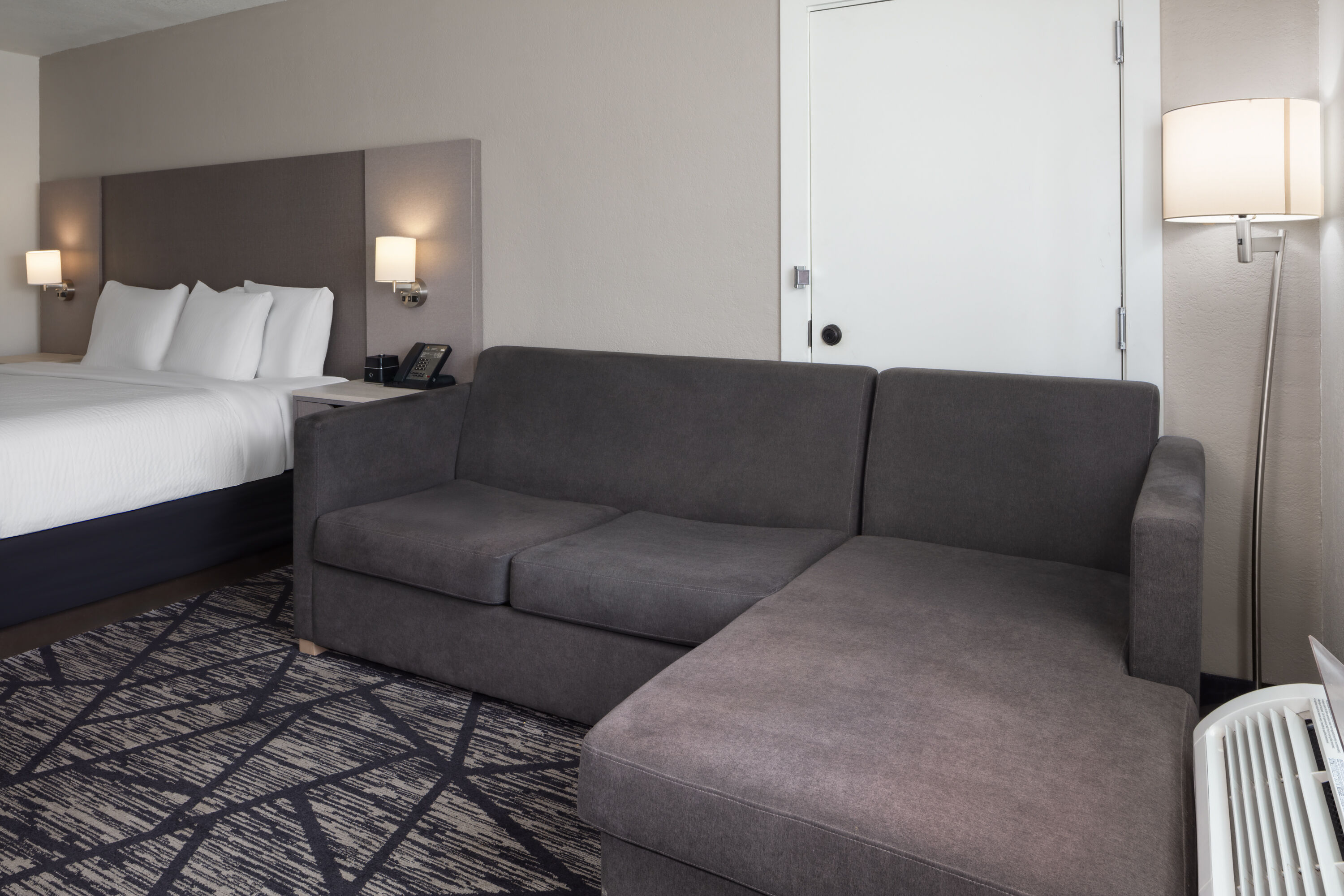 Guest room at the La Quinta Inn by Wyndham Omaha West in Omaha, Nebraska