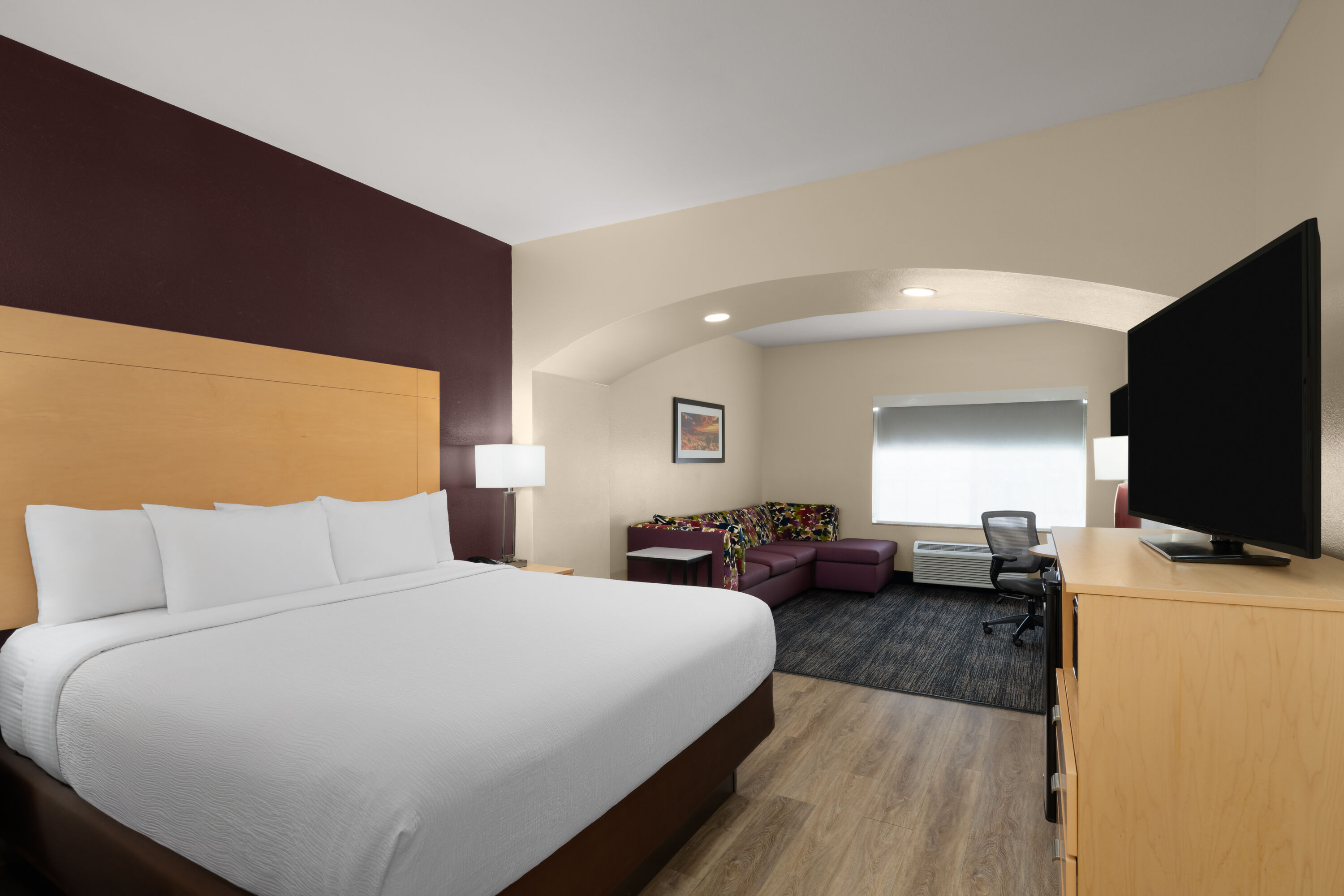 Guest room at the La Quinta Inn & Suites by Wyndham Tucumcari in Tucumcari, New Mexico