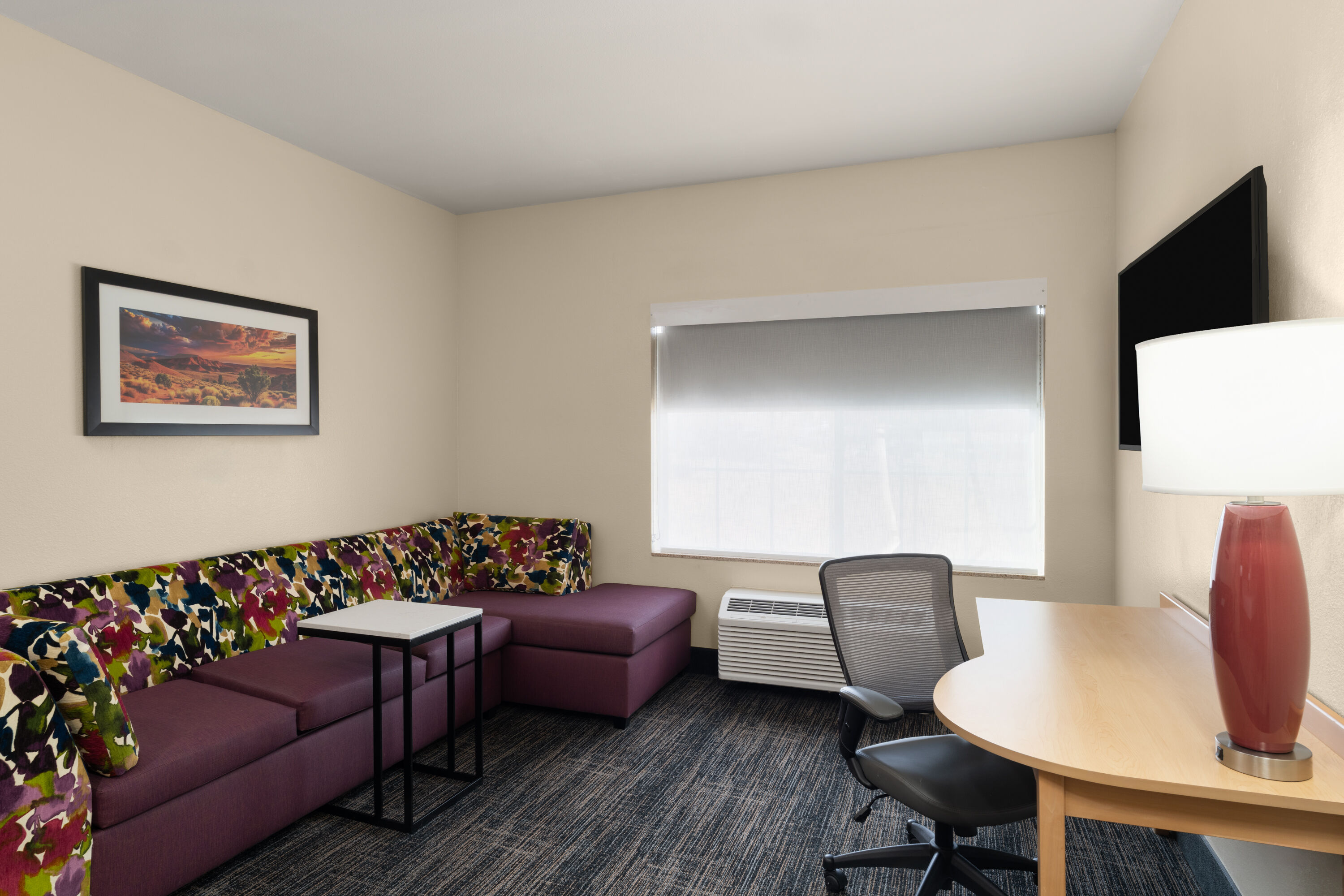 Guest room at the La Quinta Inn & Suites by Wyndham Tucumcari in Tucumcari, New Mexico