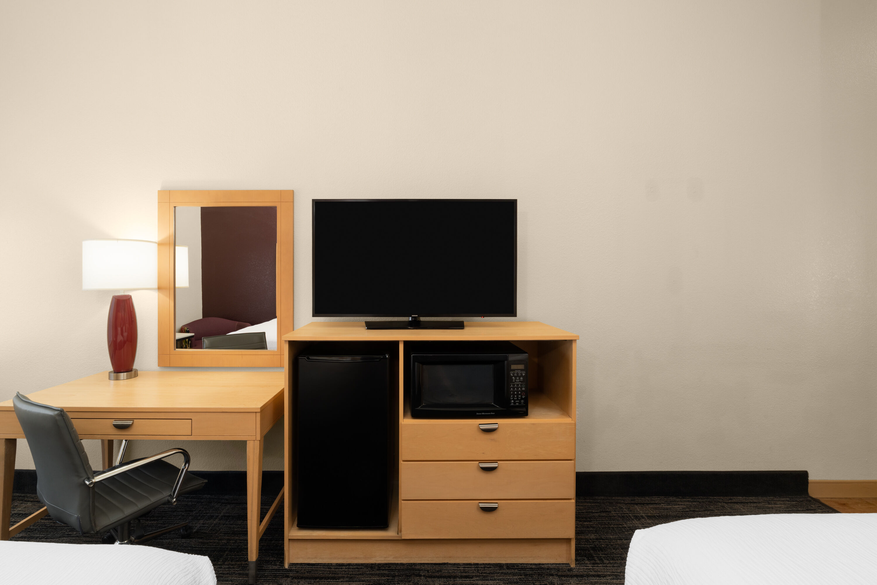 Guest room at the La Quinta Inn & Suites by Wyndham Tucumcari in Tucumcari, New Mexico