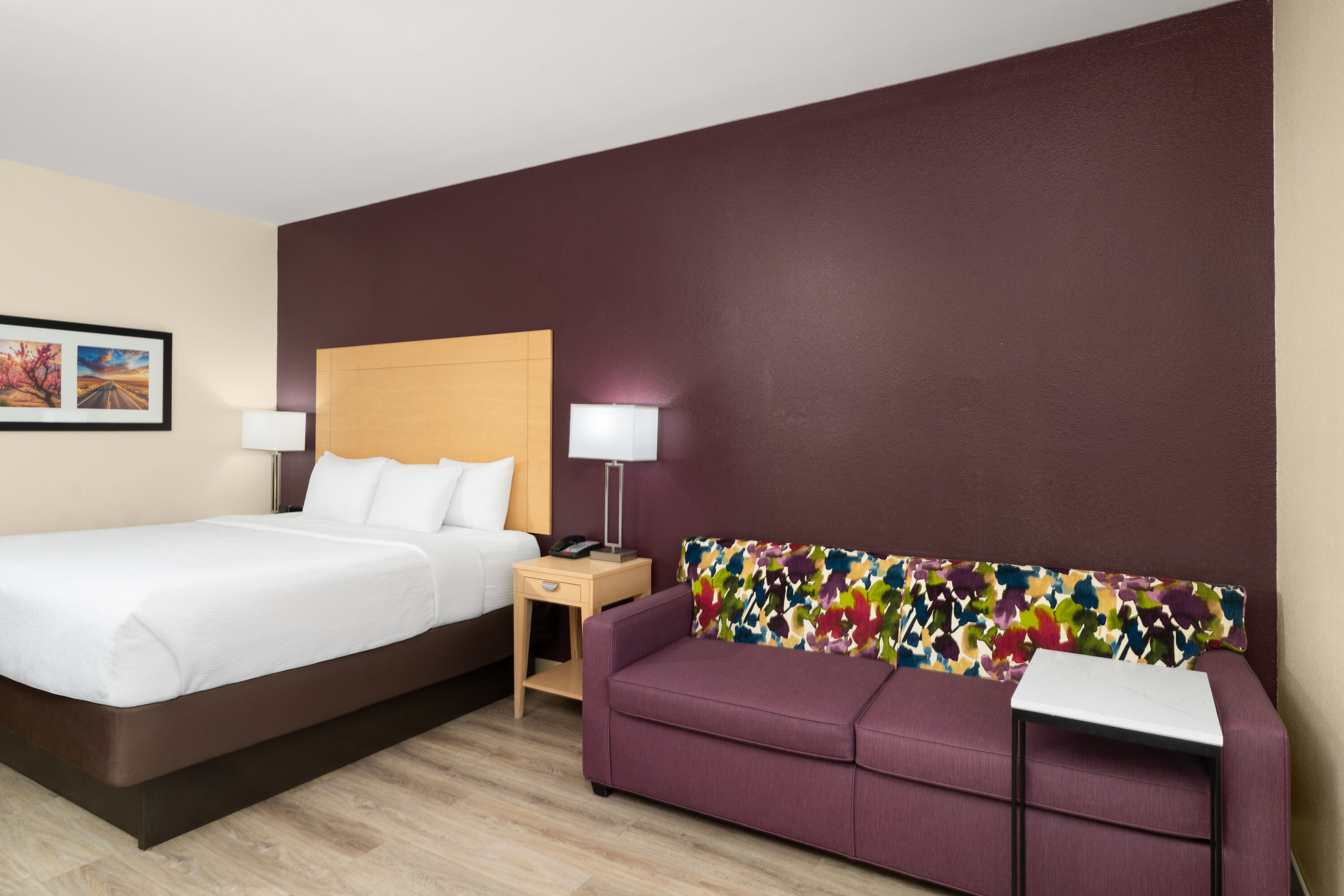 Guest room at the La Quinta Inn & Suites by Wyndham Tucumcari in Tucumcari, New Mexico