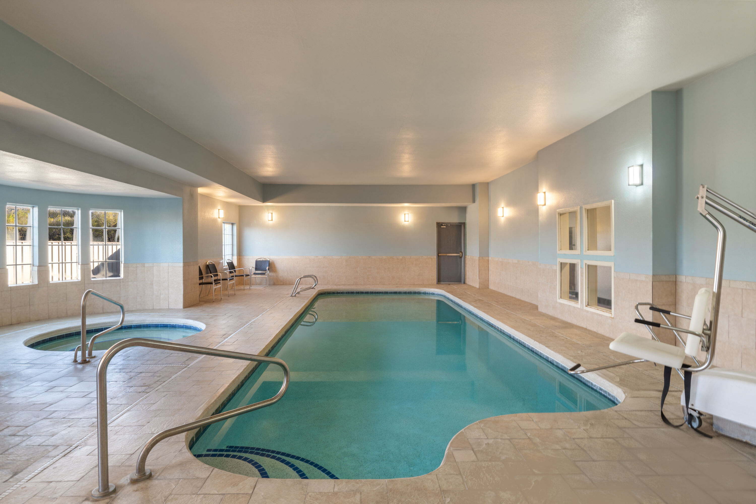 Indoor pool at the La Quinta Inn & Suites by Wyndham Tucumcari in Tucumcari, New Mexico