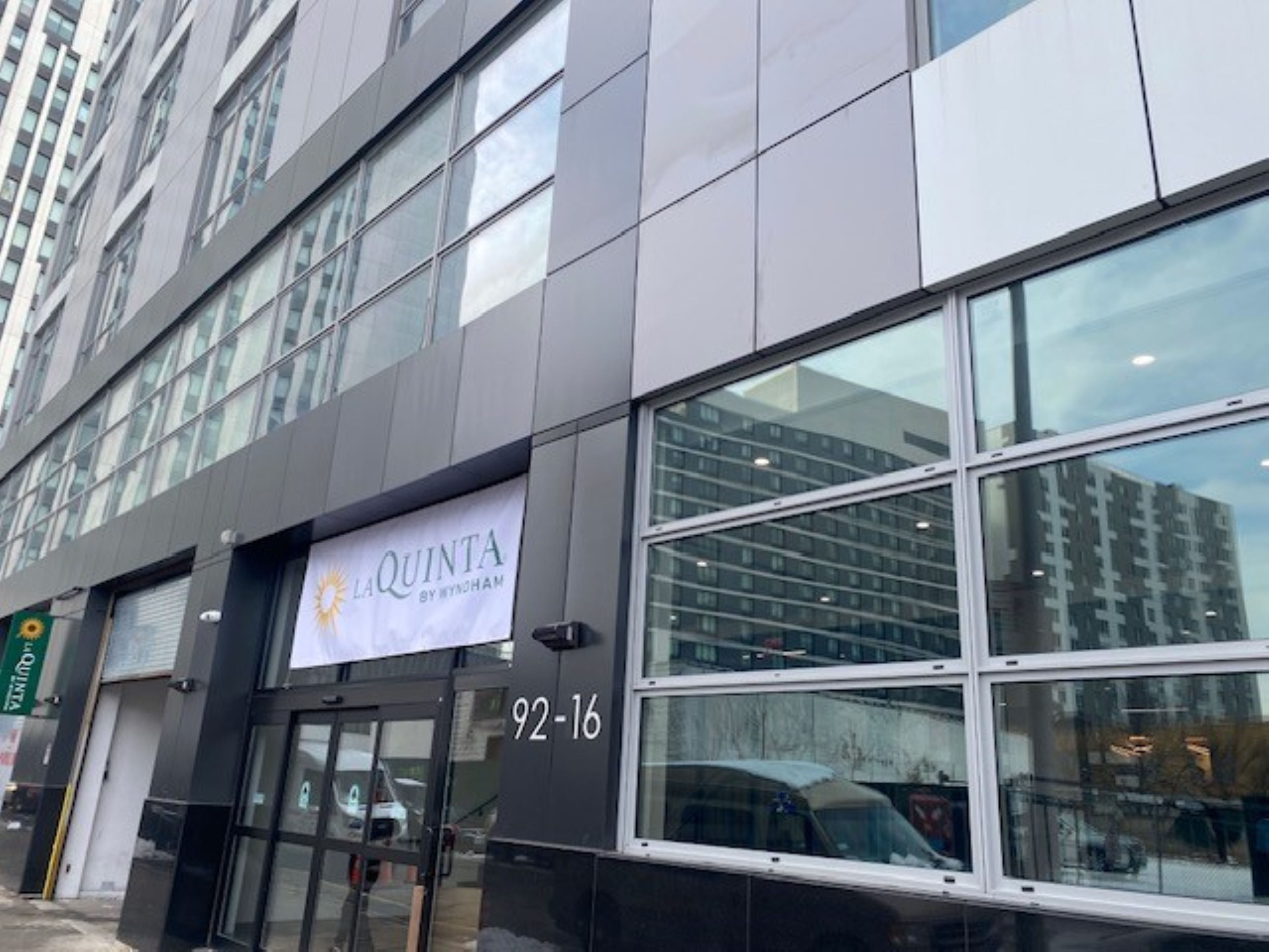 Exterior of La Quinta Inn & Suites by Wyndham Jamaica NYC/JFK AirTrain hotel in Jamaica, New York