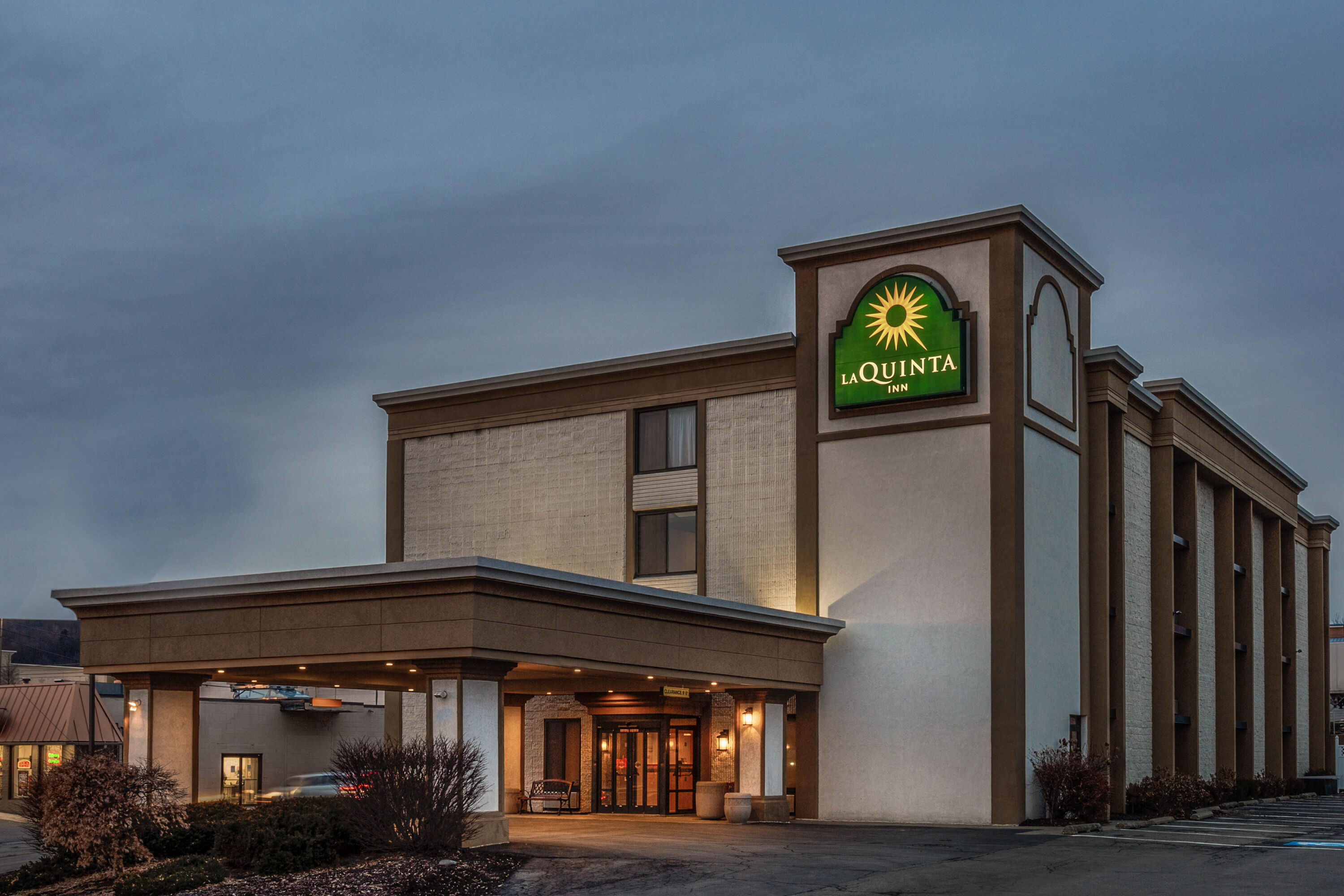 Exterior Dusk Image of La Quinta Inn by Wyndham Binghamton - Johnson City hotel in Johnson City, New York