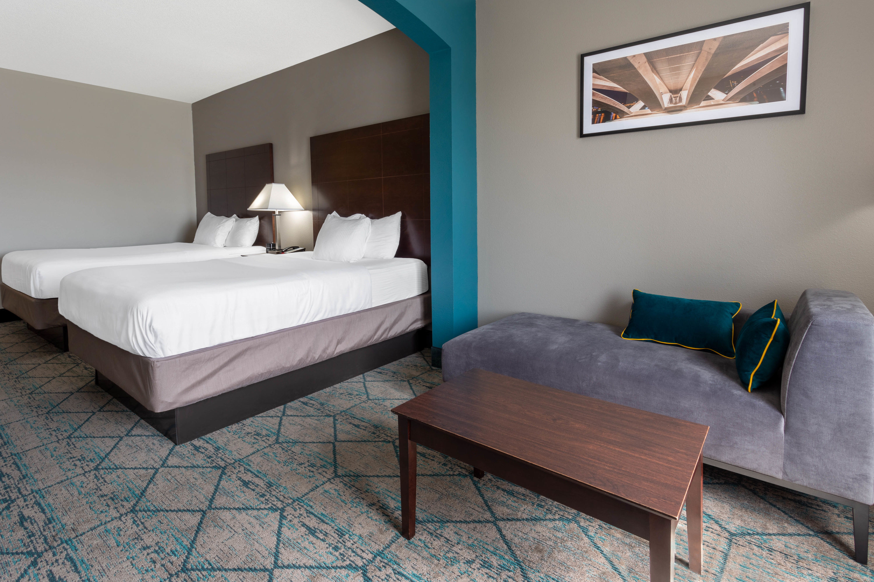 Guest room at the La Quinta Inn & Suites by Wyndham Columbus West - Hilliard in Columbus, Ohio