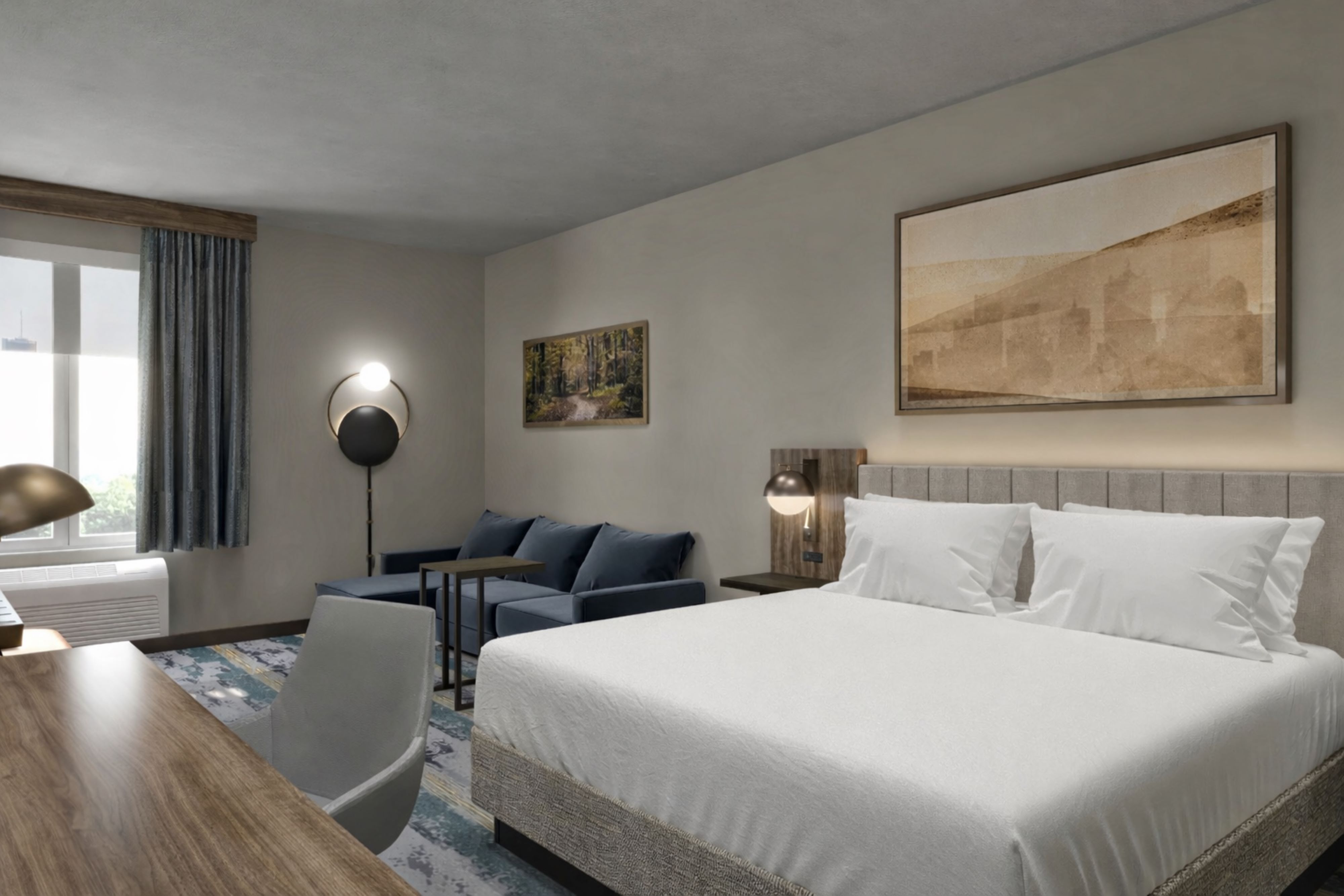 Guest room at the La Quinta Inn & Suites by Wyndham Miamisburg Dayton South in Miamisburg, Ohio